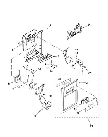 Dispenser front parts