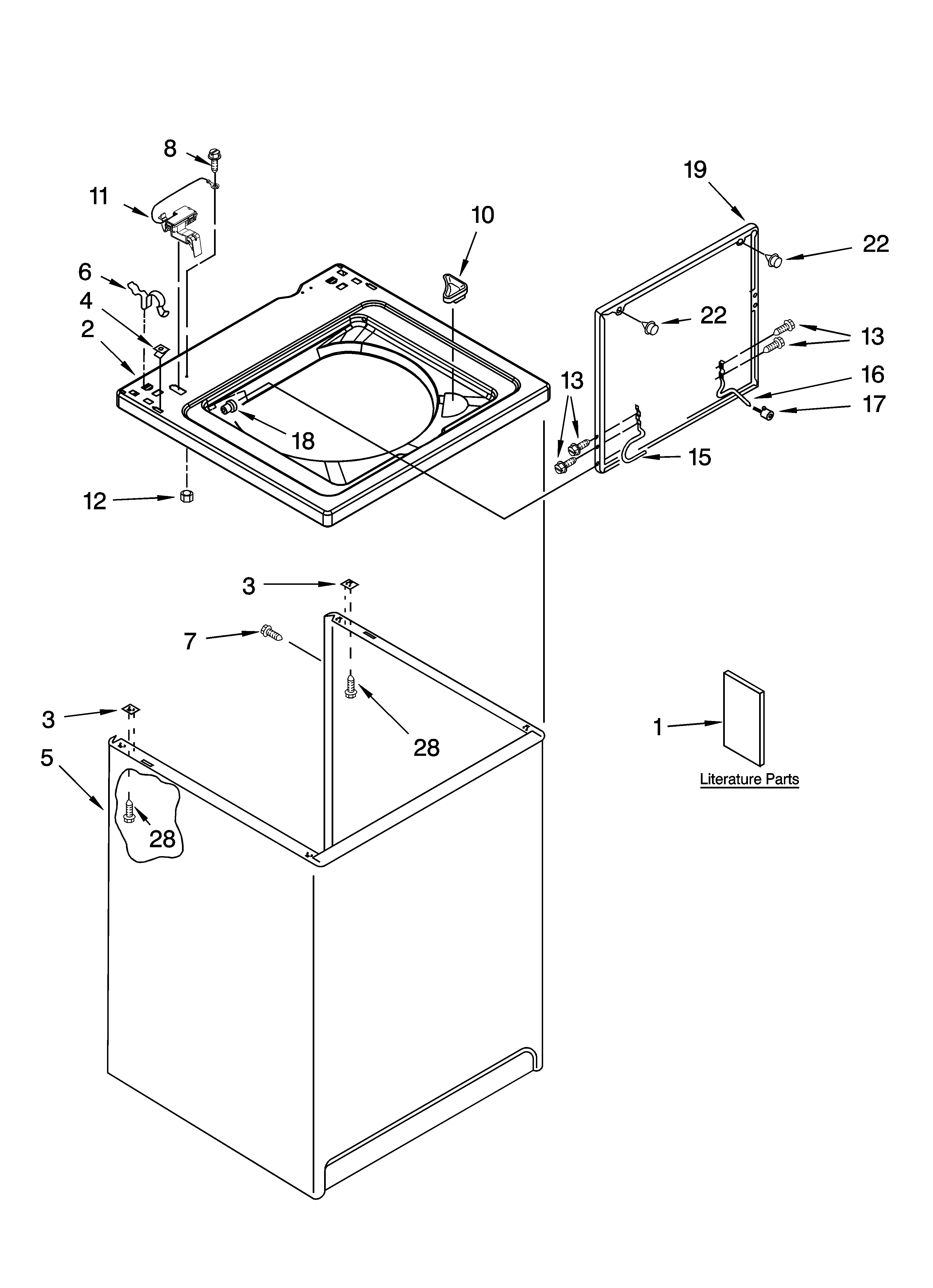 Top and cabinet parts