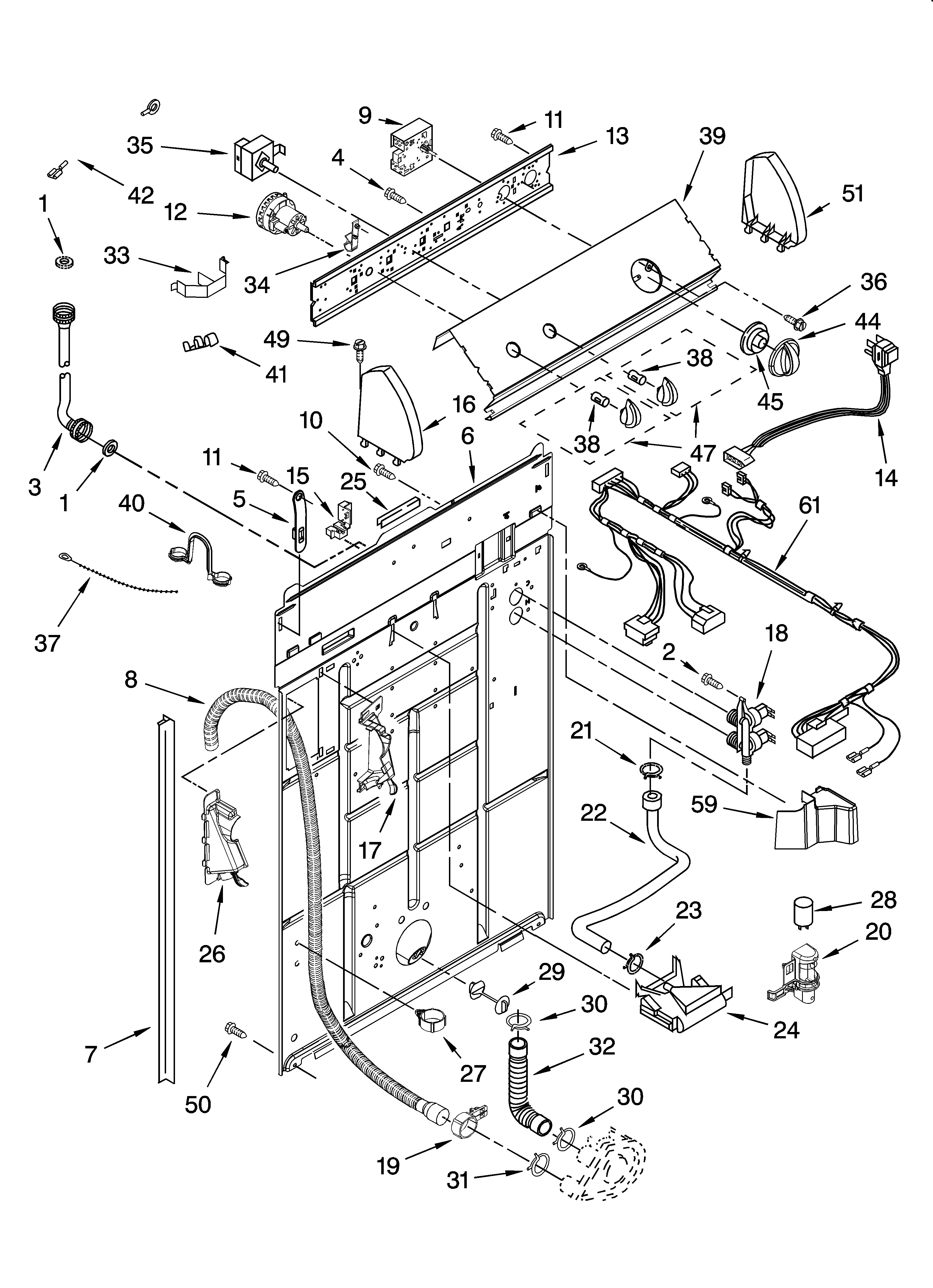 Controls and rear panel parts