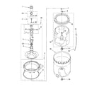 Whirlpool 7MLSF7600PT1 agitator, basket and tub parts diagram