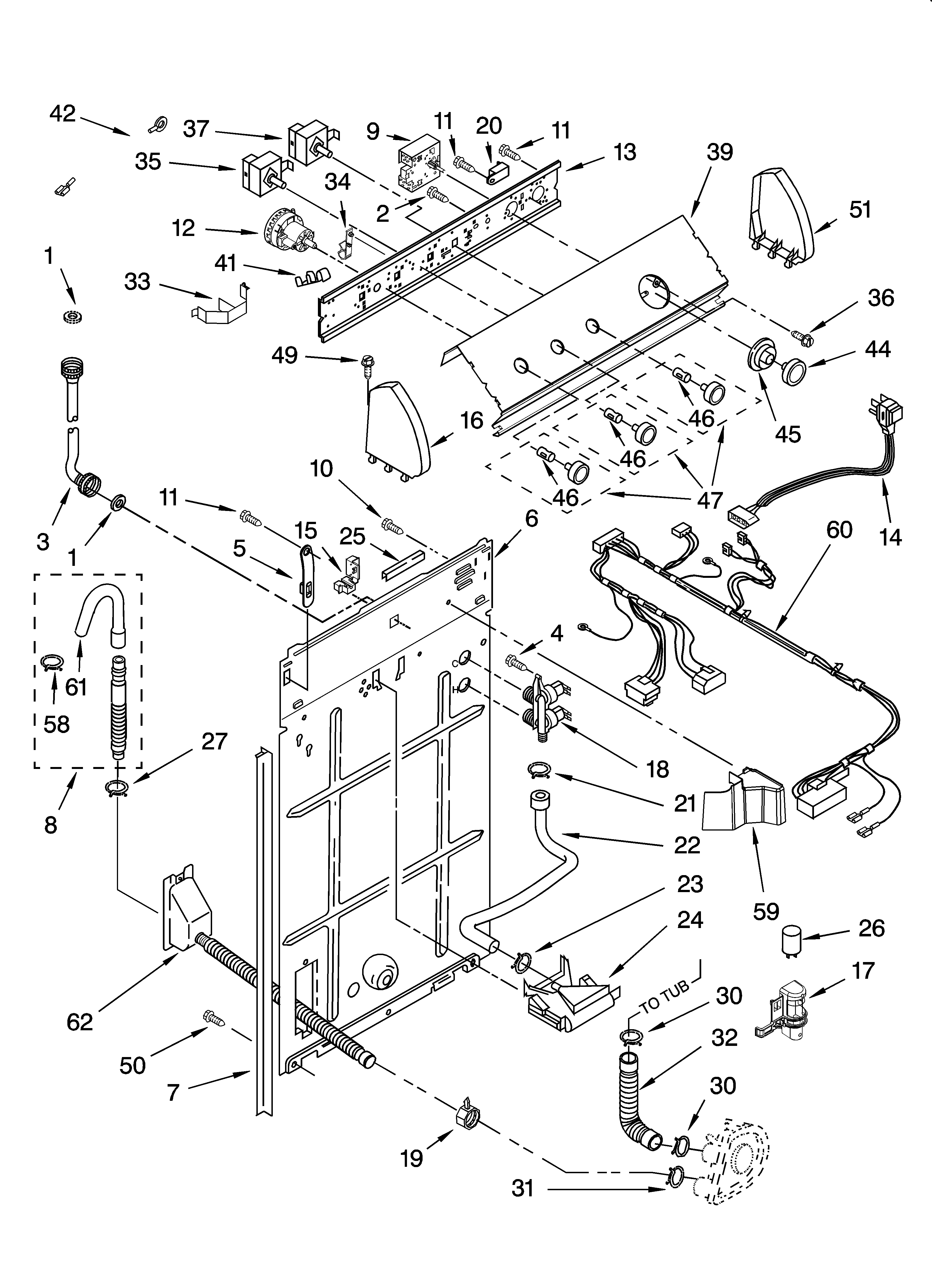 Controls and rear panel parts