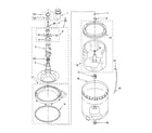 Whirlpool 7MLSQ8543JQ7 agitator, basket and tub parts diagram