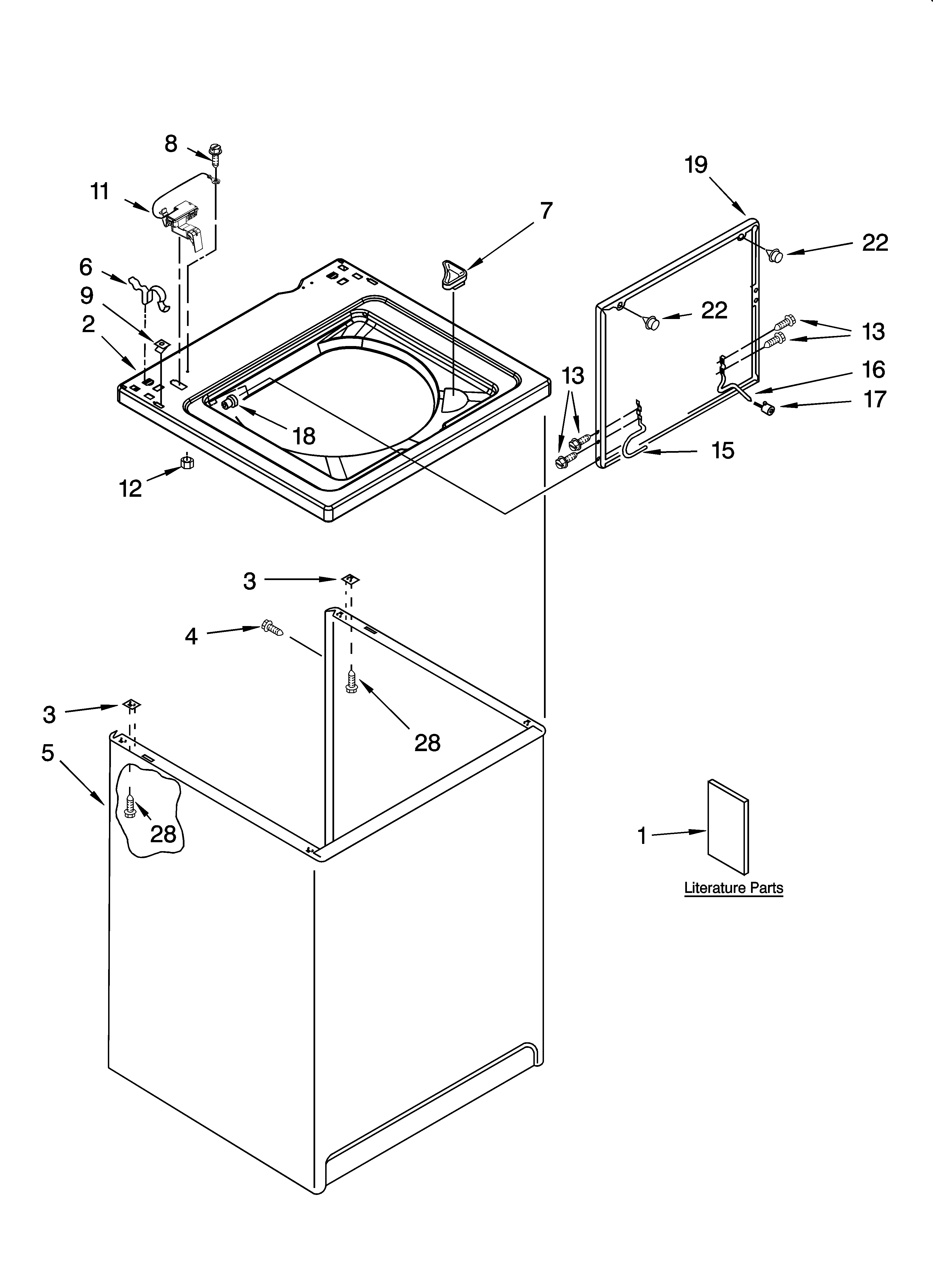 Top and cabinet parts