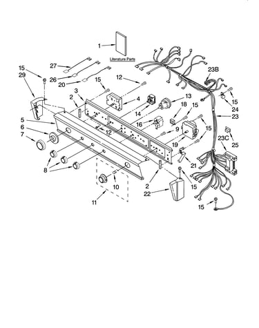 Washer/dryer control panel parts
