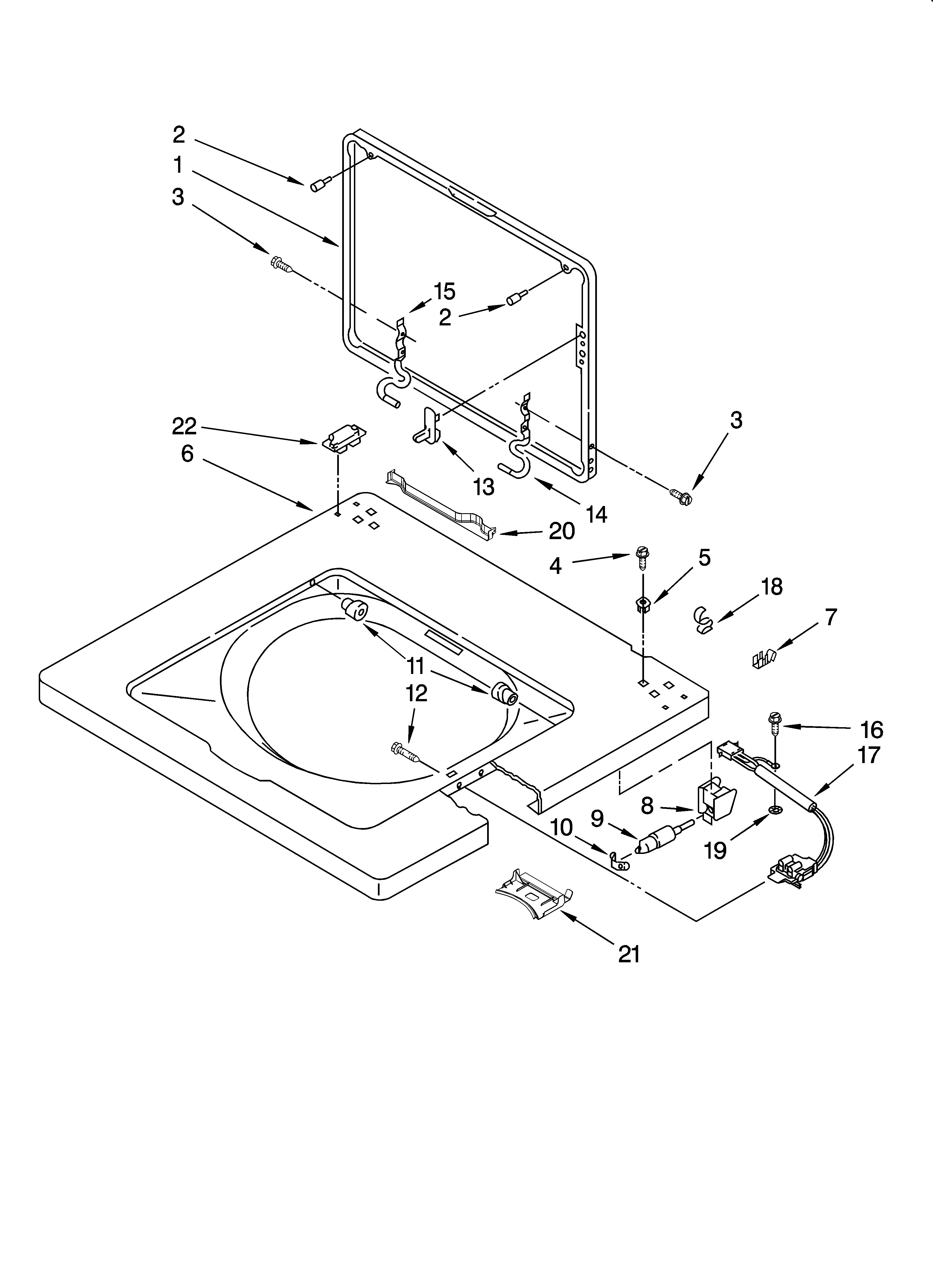 WASHER TOP AND LID PARTS