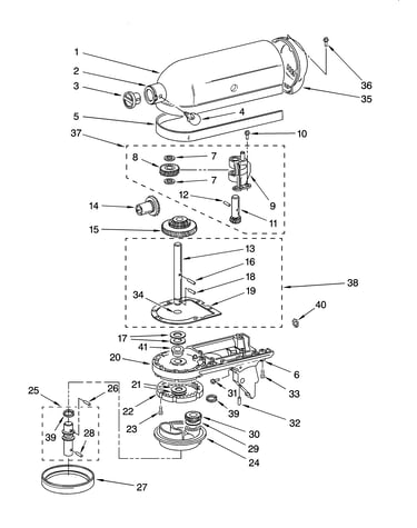 Case, gearing and planetary unit