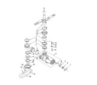 Whirlpool DU850SWPS2 pump and spray arm parts diagram