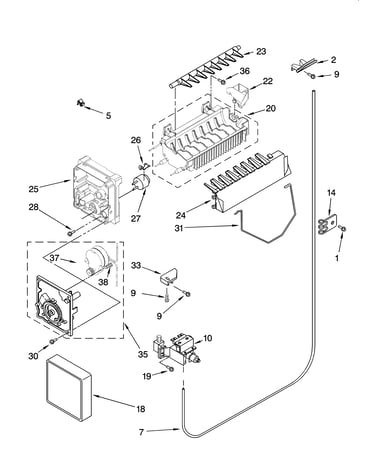 Icemaker parts, optional parts (not included)