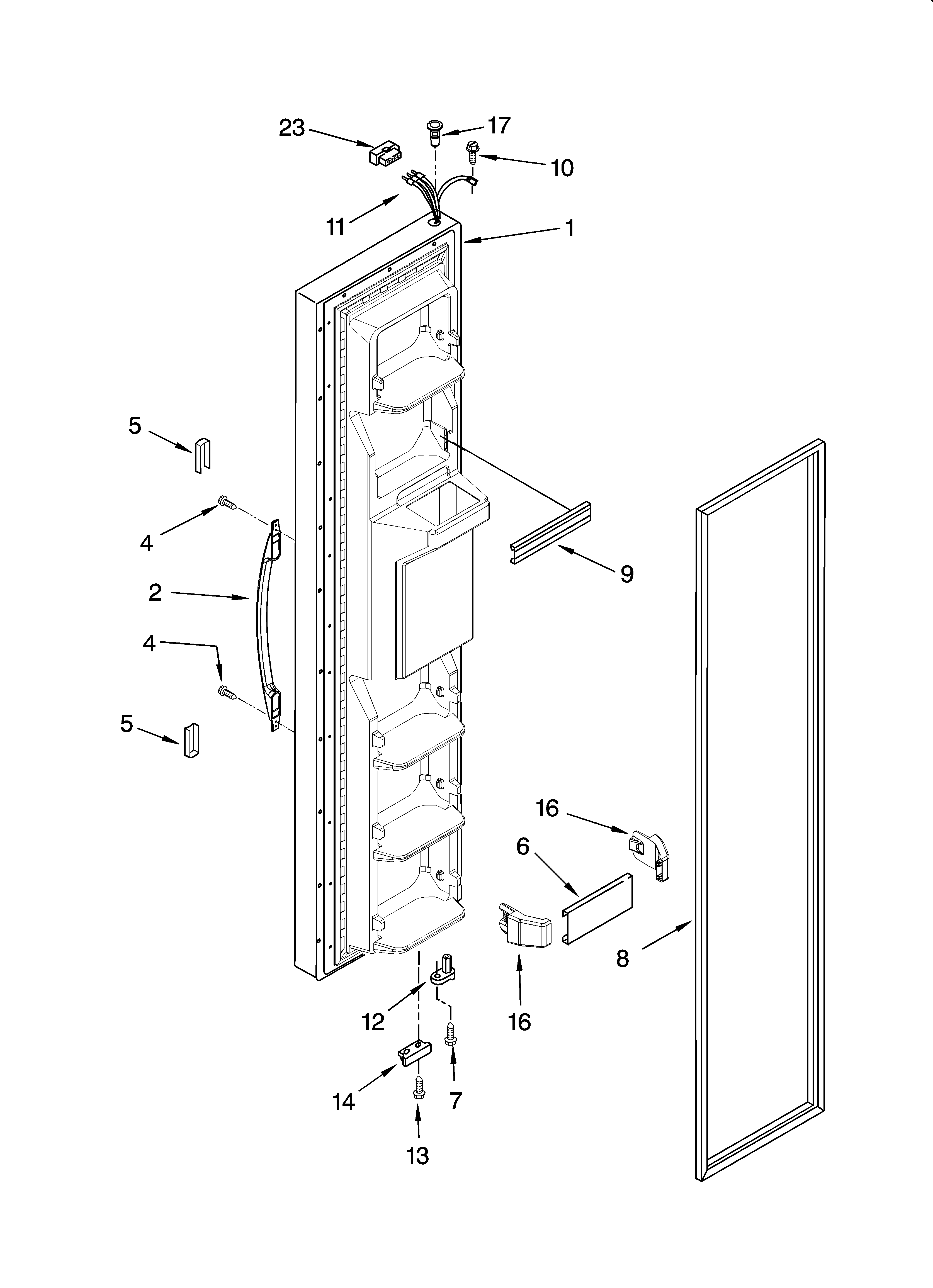Freezer door parts