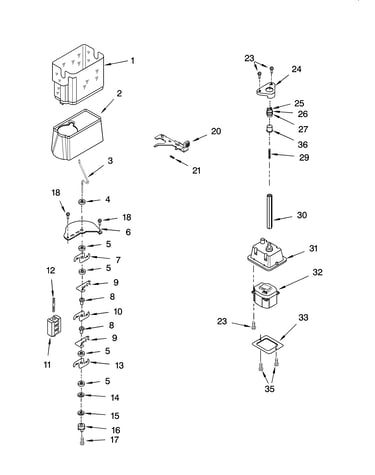 Motor and ice container parts