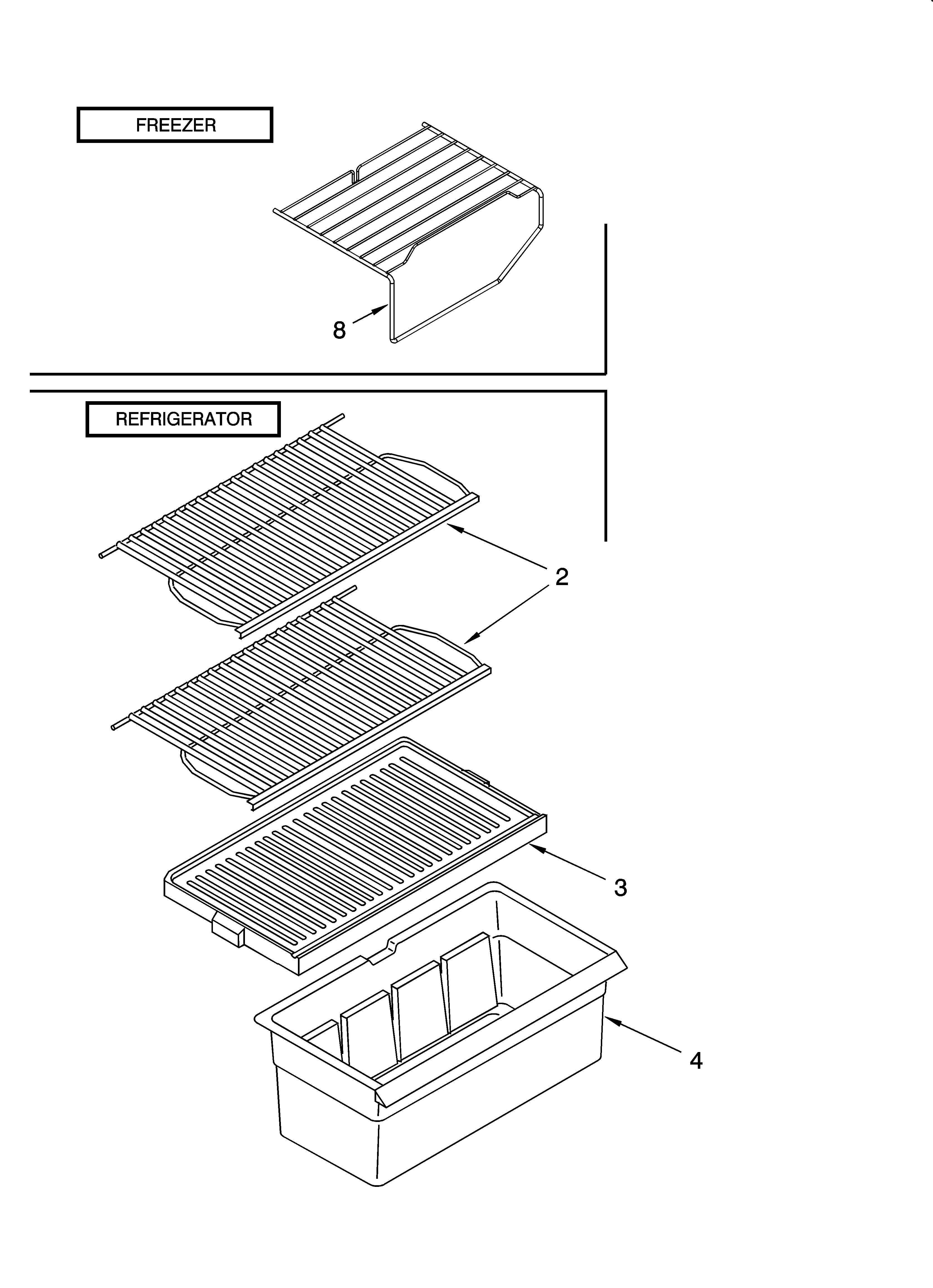 Shelf parts, optional parts (not included)
