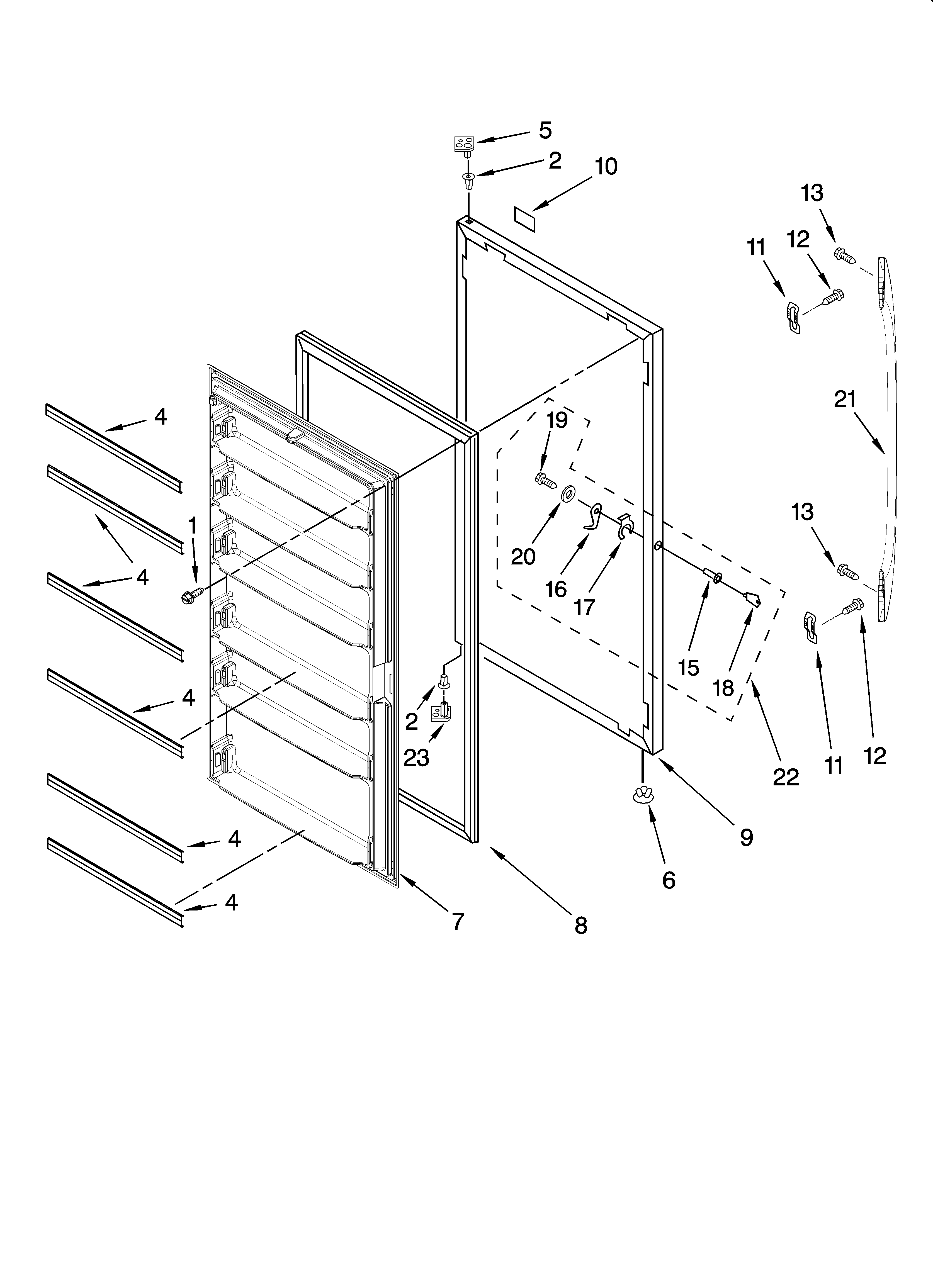 Door parts, optional parts (not included)