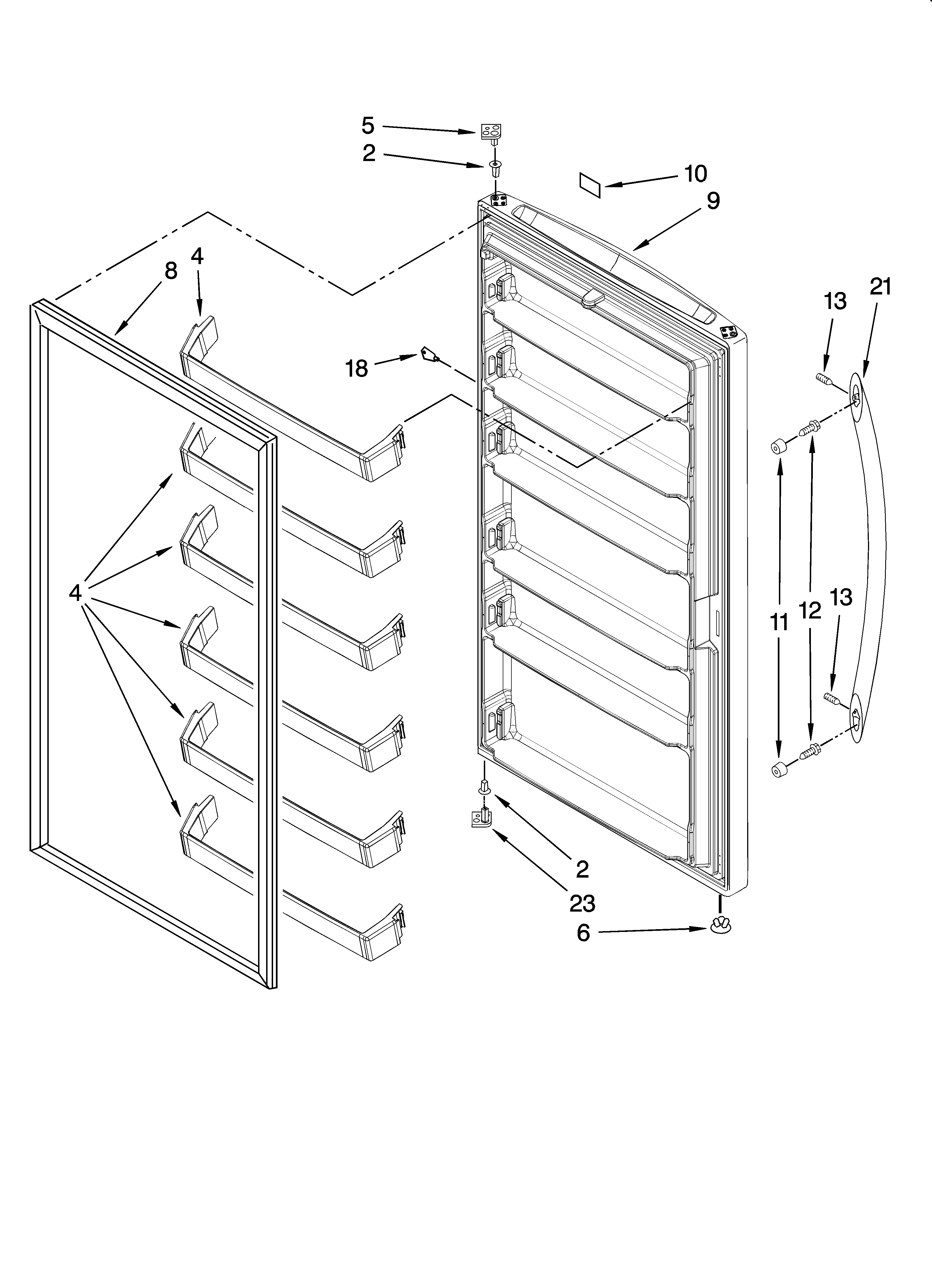 Door parts, optional parts (not included)
