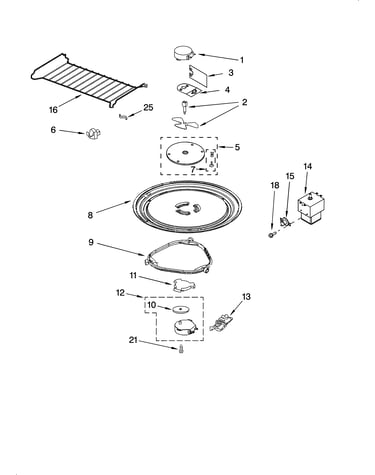Magnetron and turntable parts