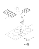 Cooktop, burner and grate parts