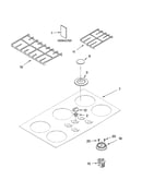 Cooktop, burner and grate parts