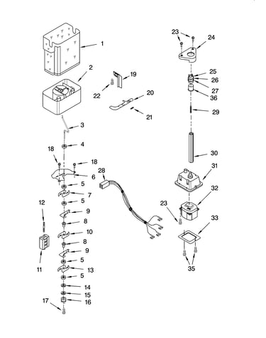 Motor and ice container parts
