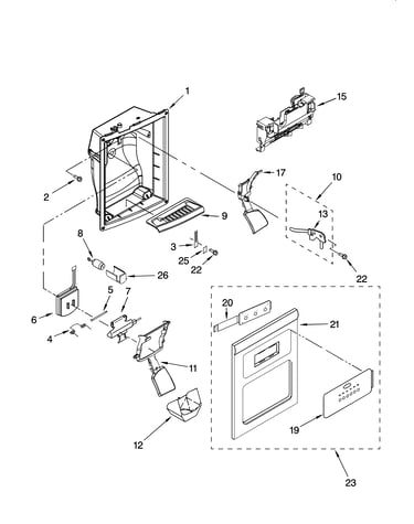 Dispenser front parts