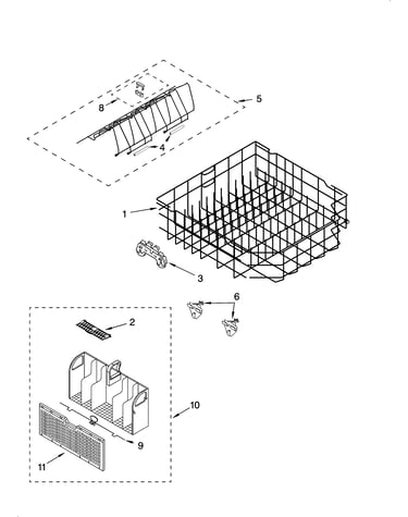 Lower rack parts, optional parts (not included)