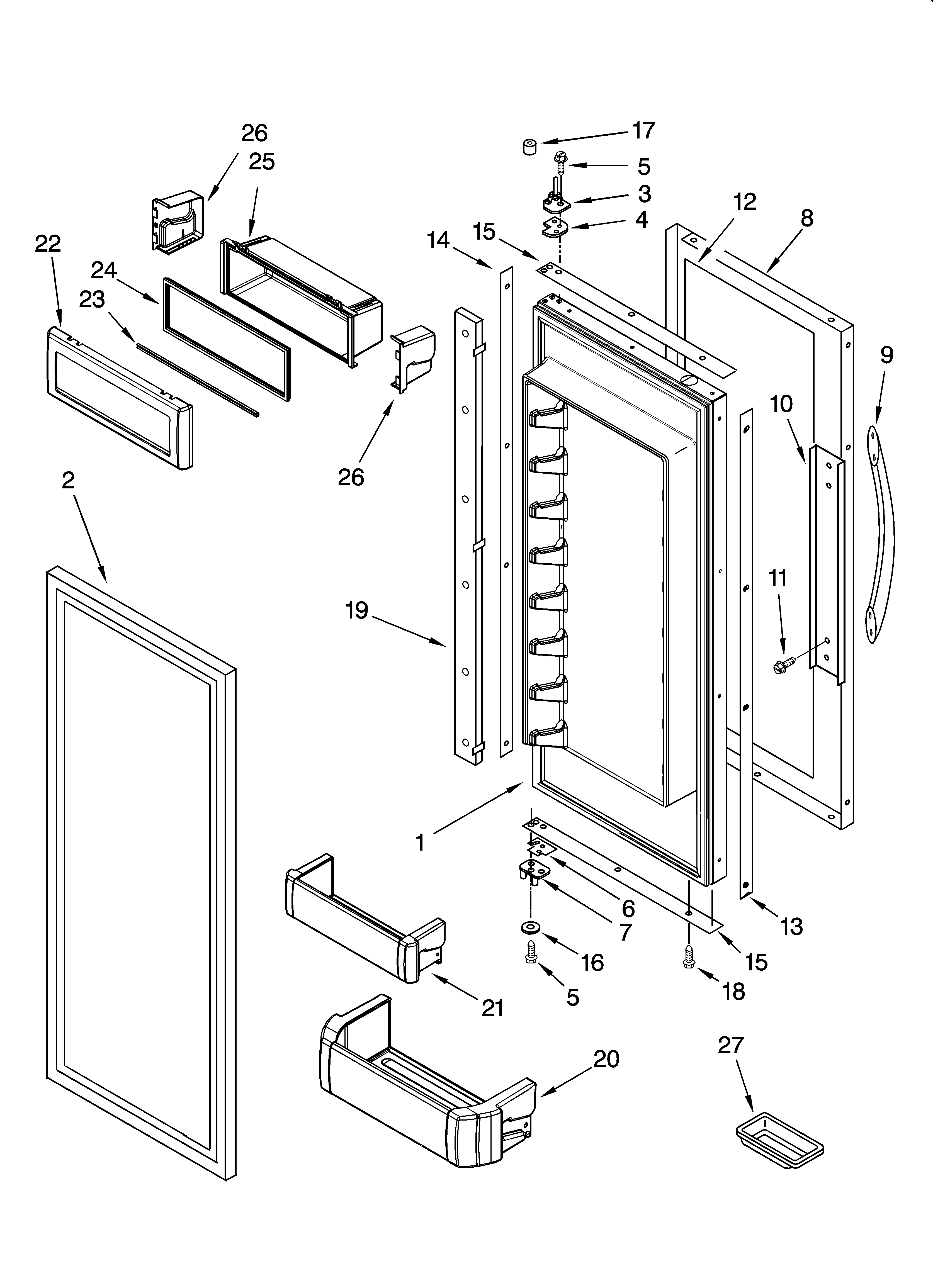 Refrigerator door parts