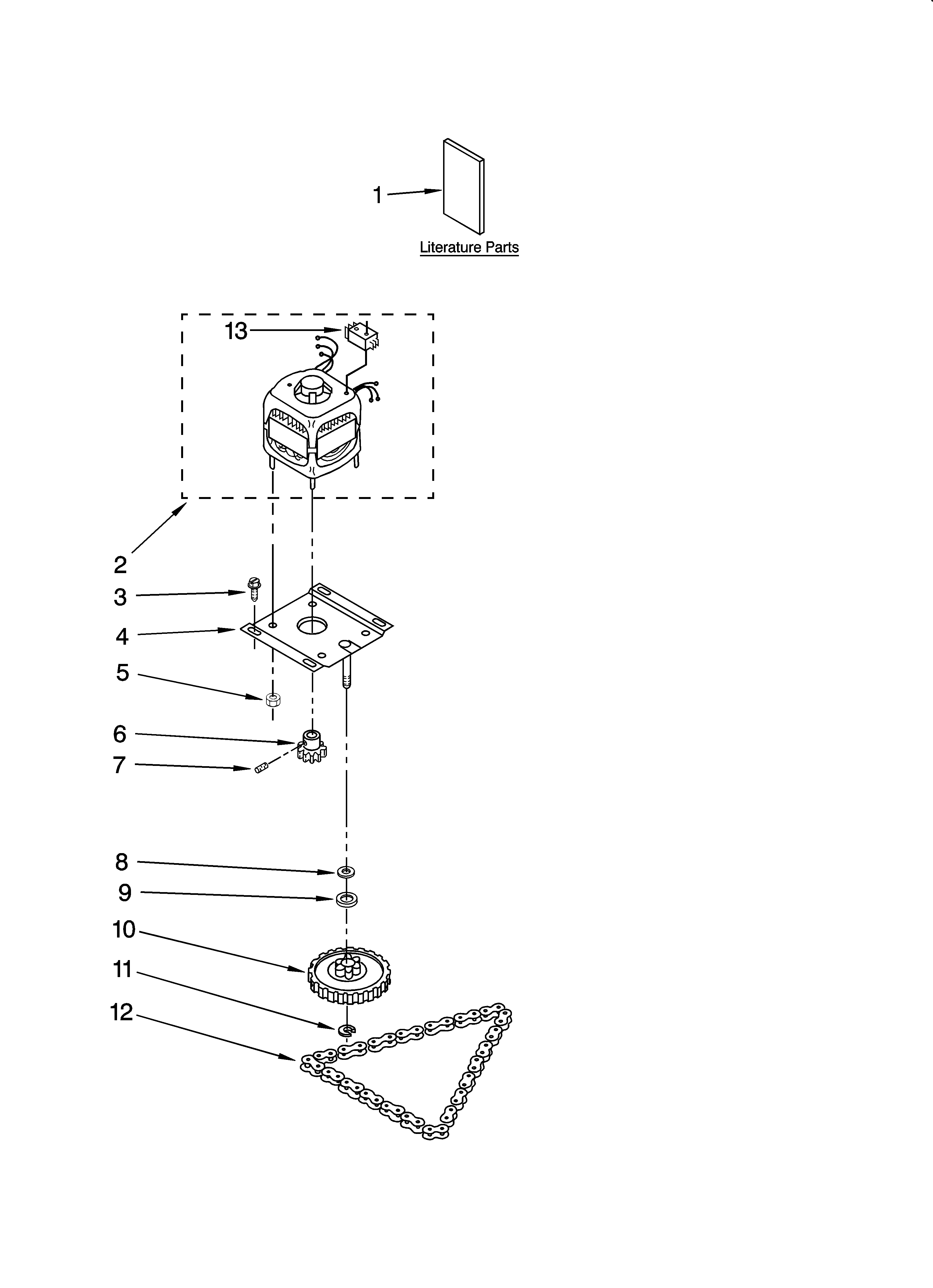 Motor and drive parts