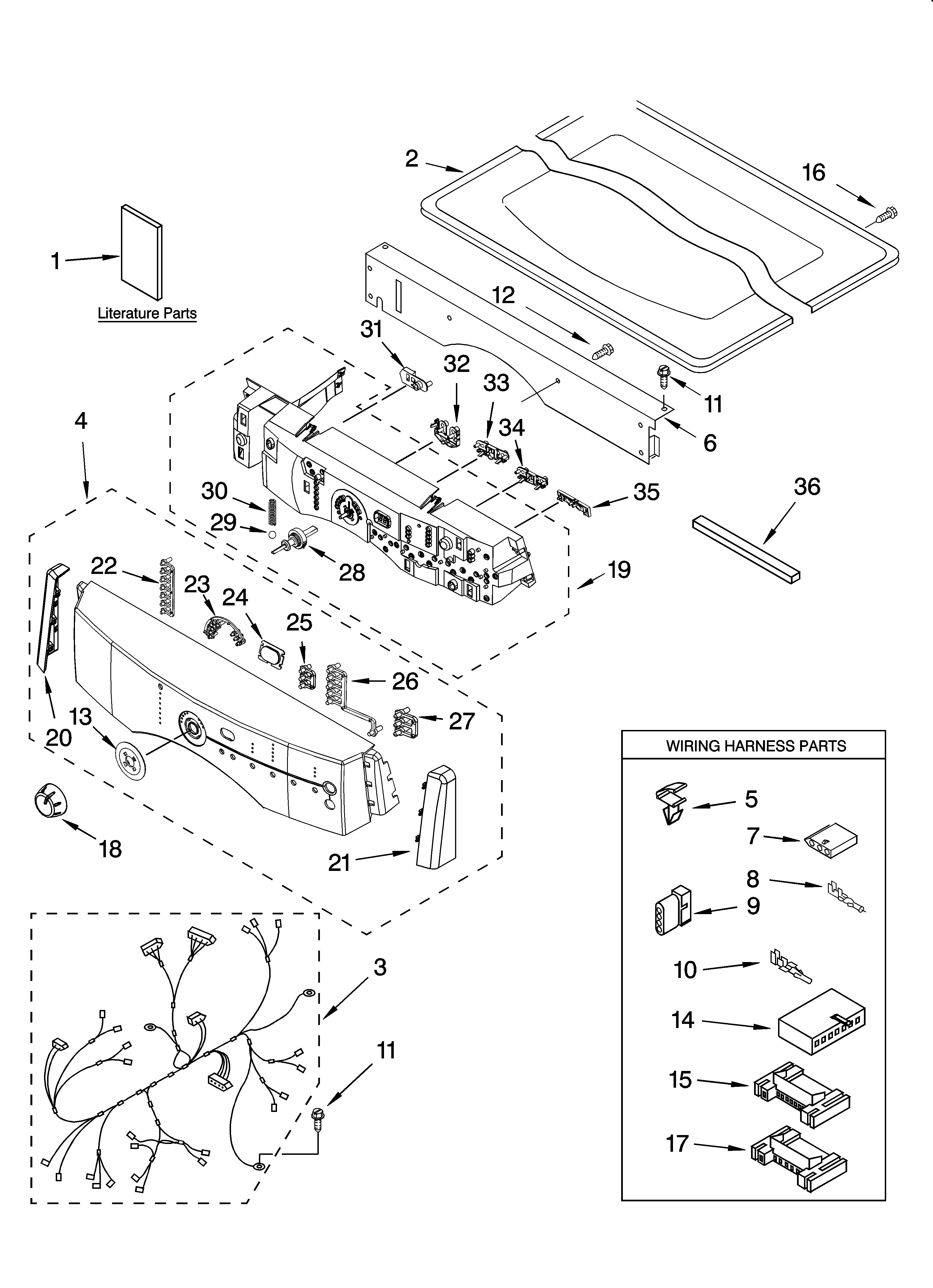 Top and console parts