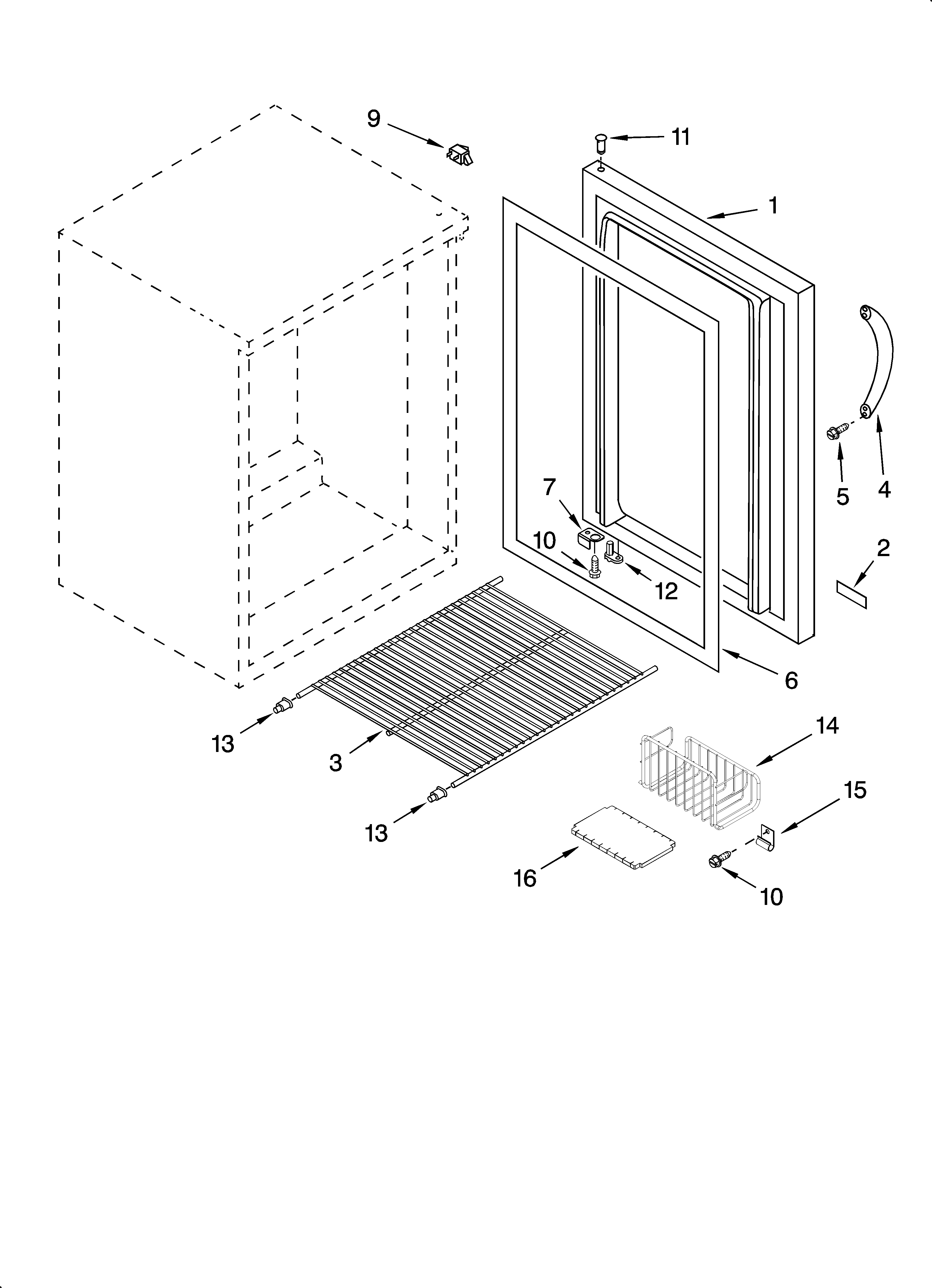 Door and shelf parts