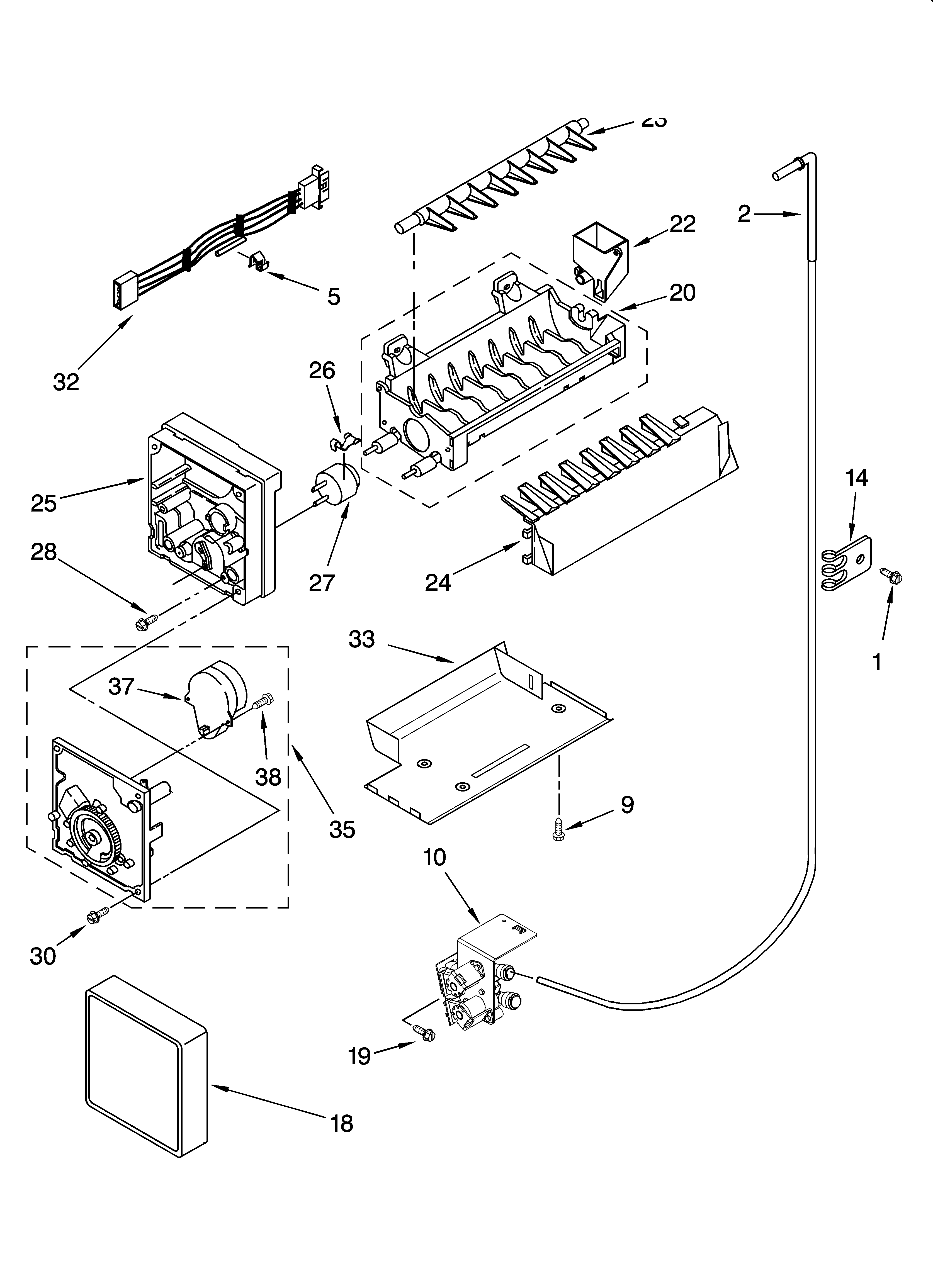 Icemaker parts, optional parts (not included)