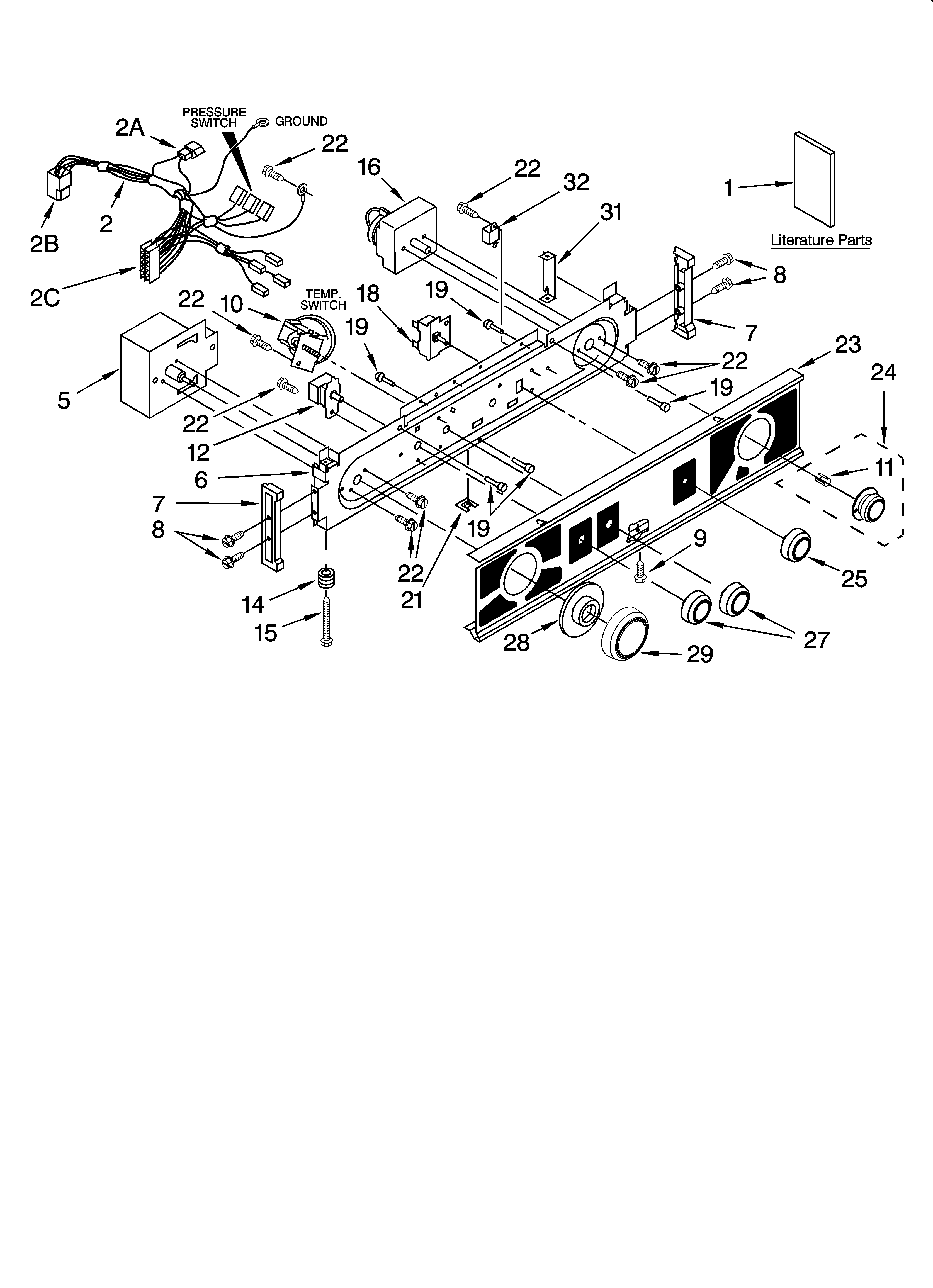 WASHER/DRYER CONTROL PANEL PARTS