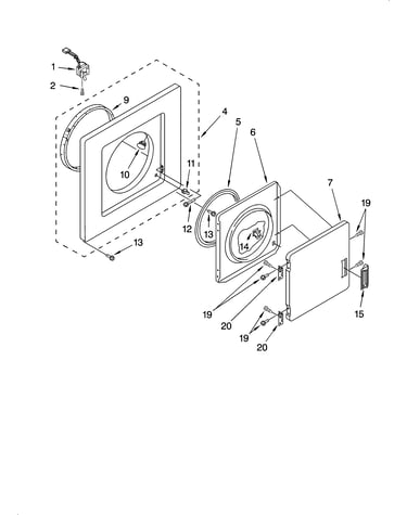 Dryer front panel and door parts