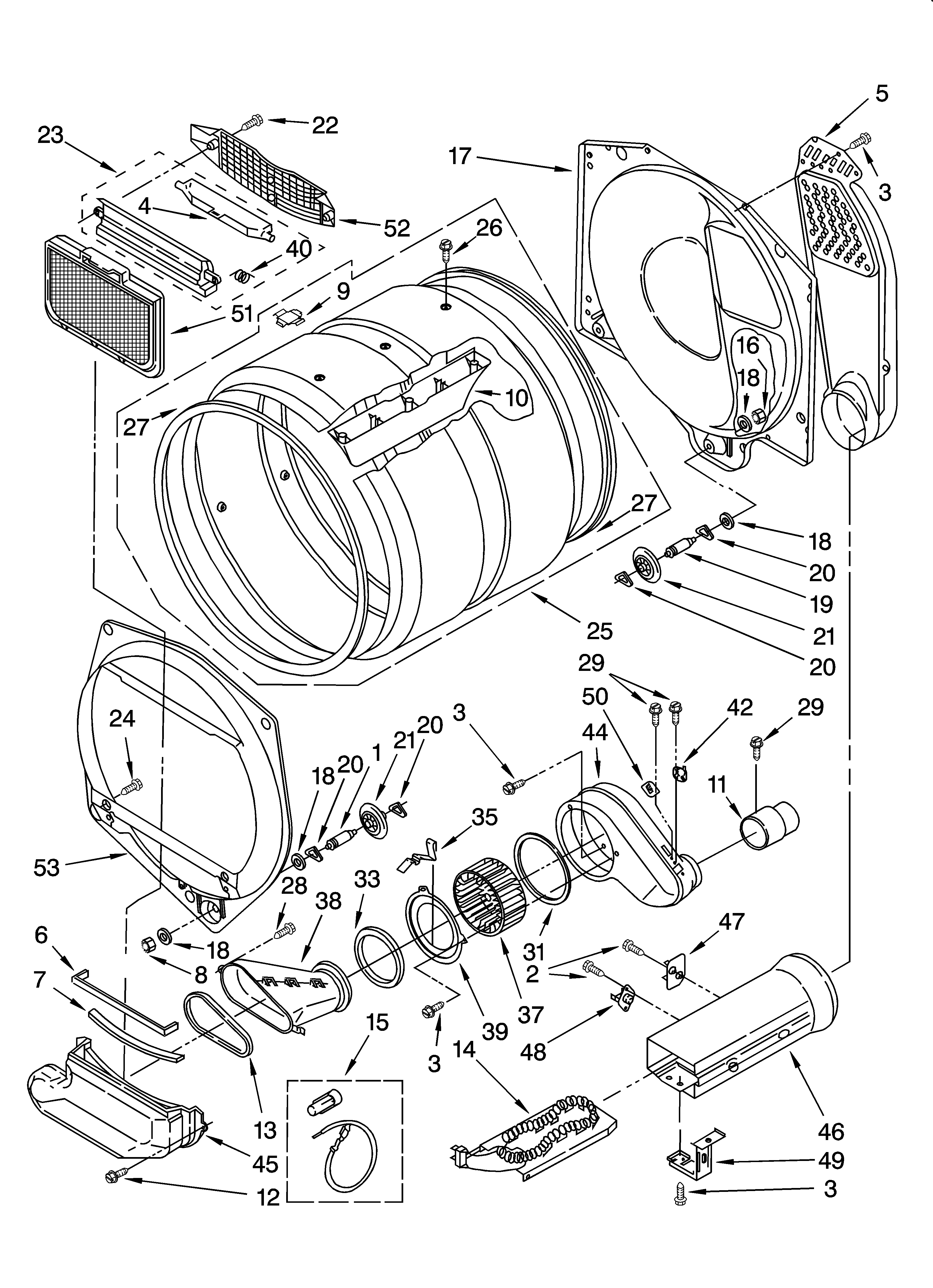 Dryer bulkhead parts