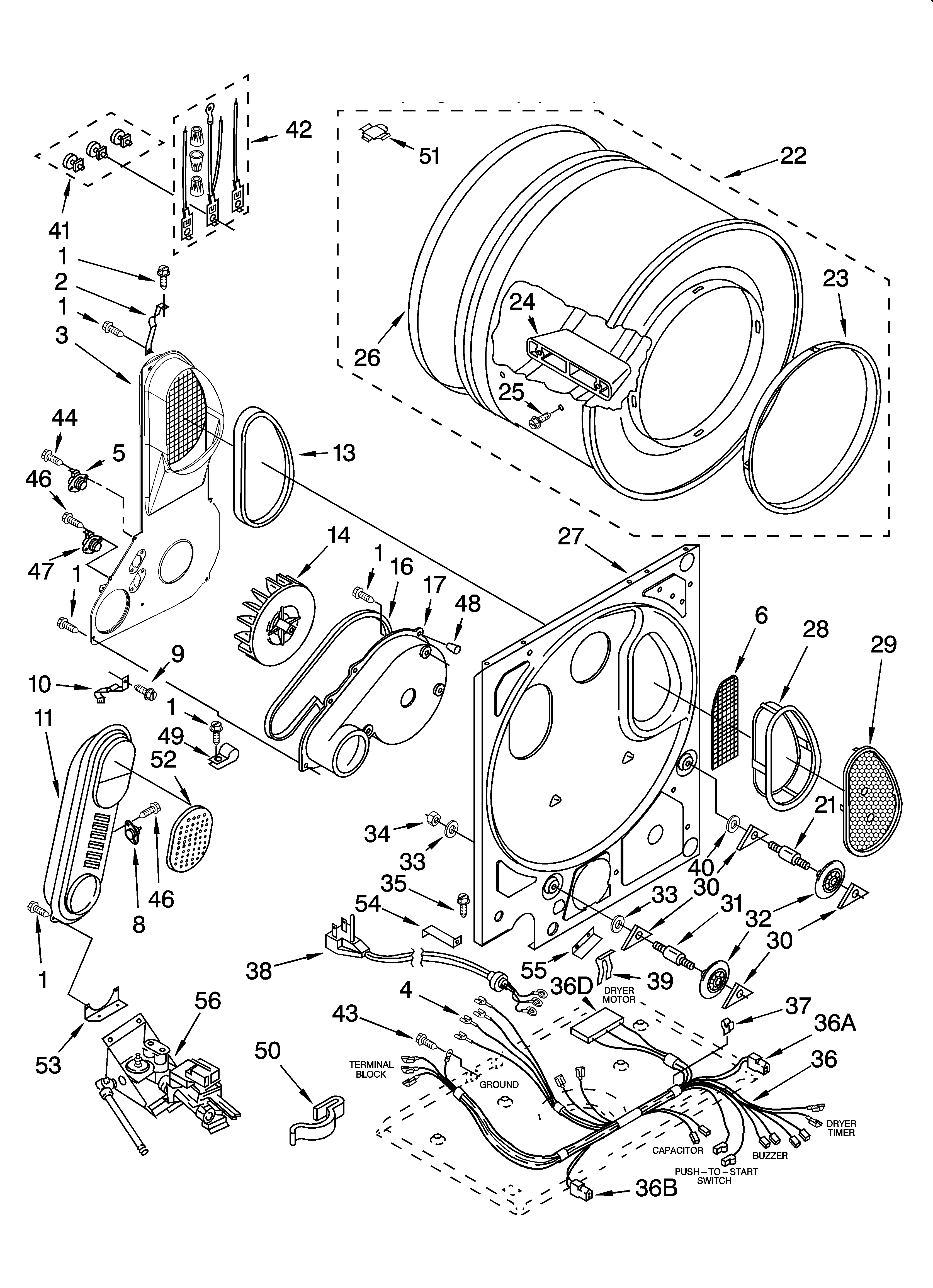 Dryer bulkhead parts