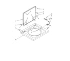 Whirlpool LTG5243DT5 washer top and lid parts diagram