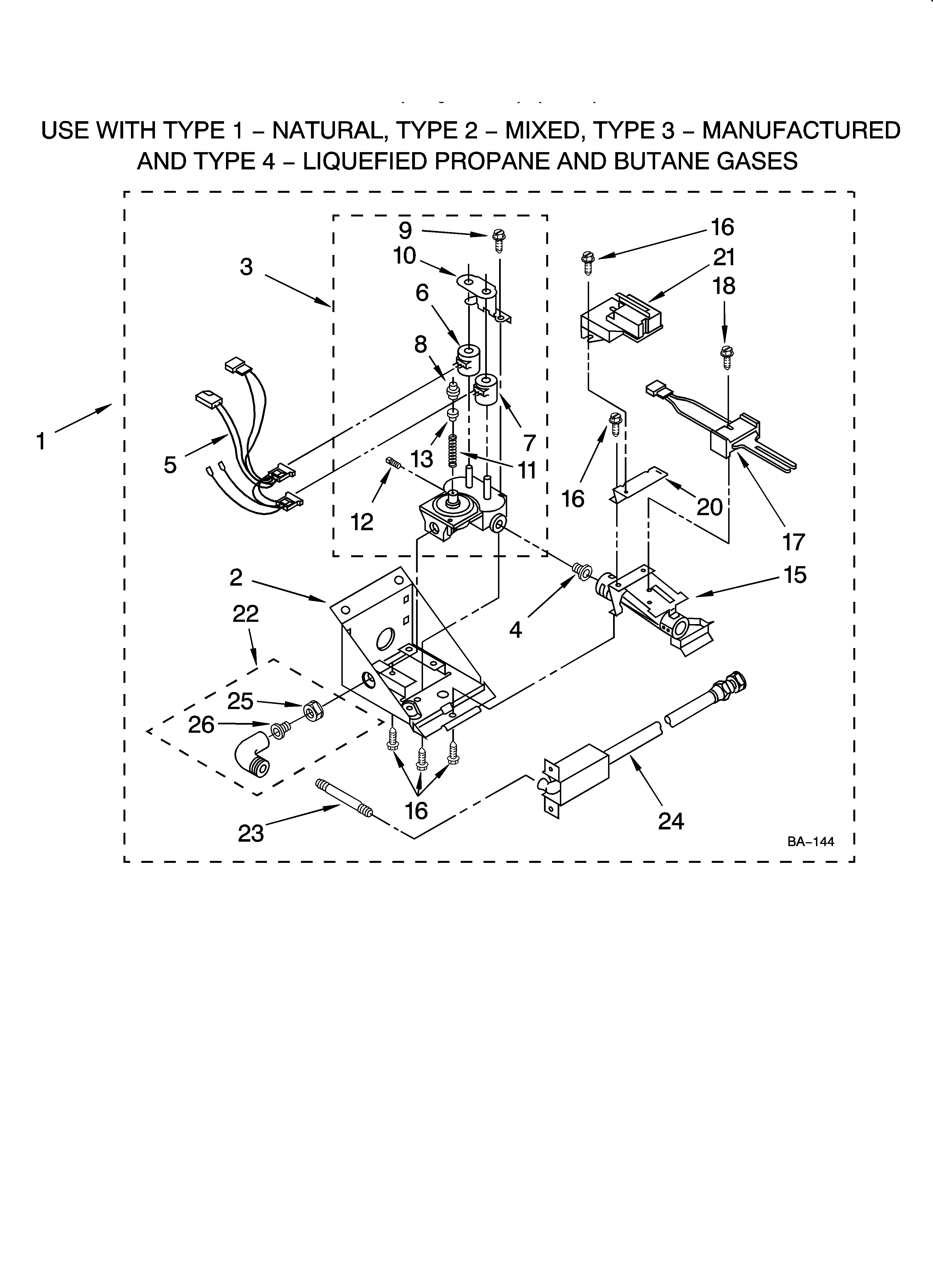 3402856 burner assembly, optional parts (not included)