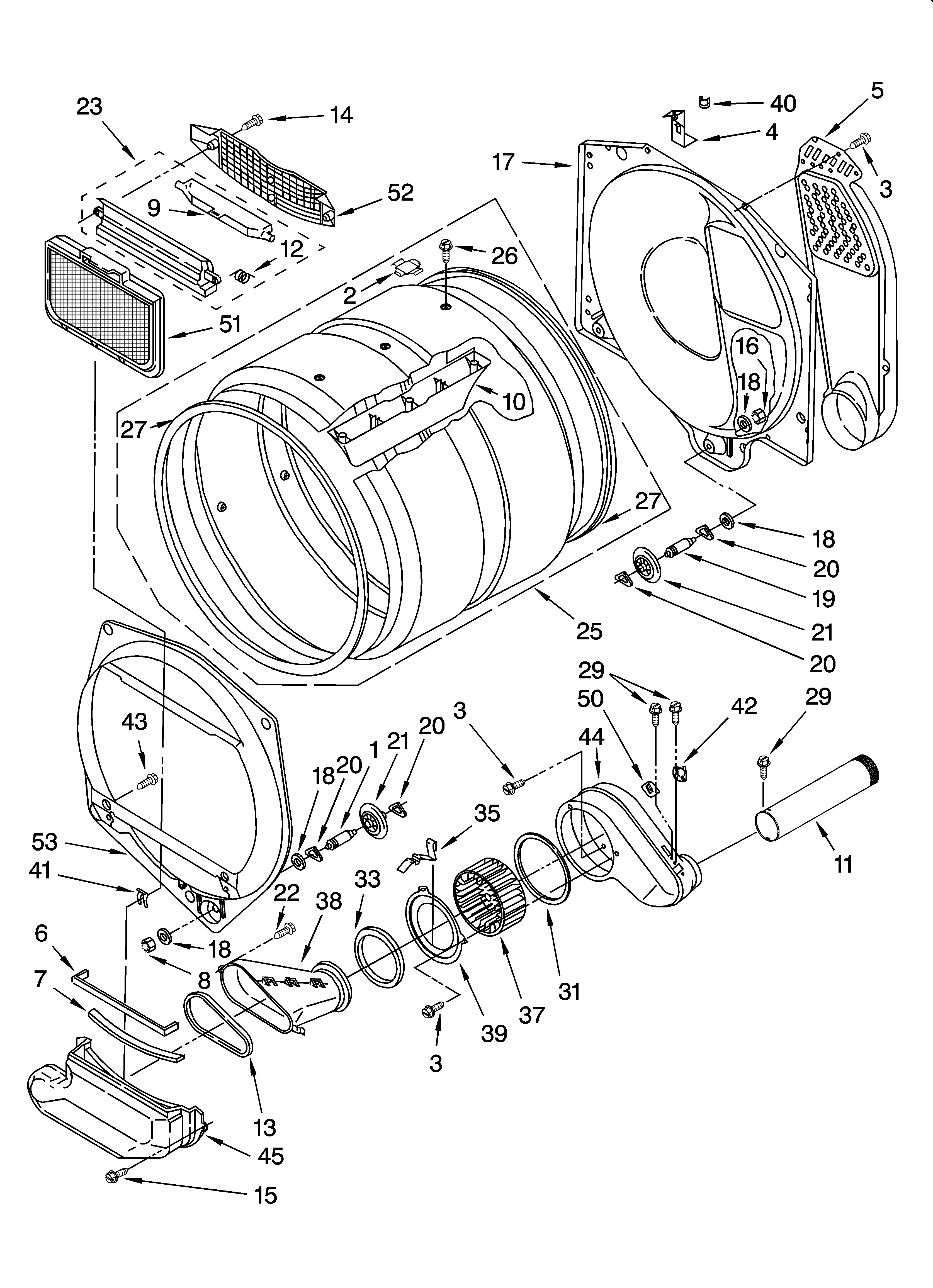 Dryer bulkhead parts