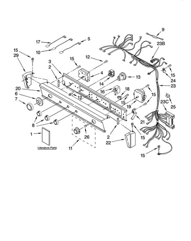 Washer/dryer control panel parts