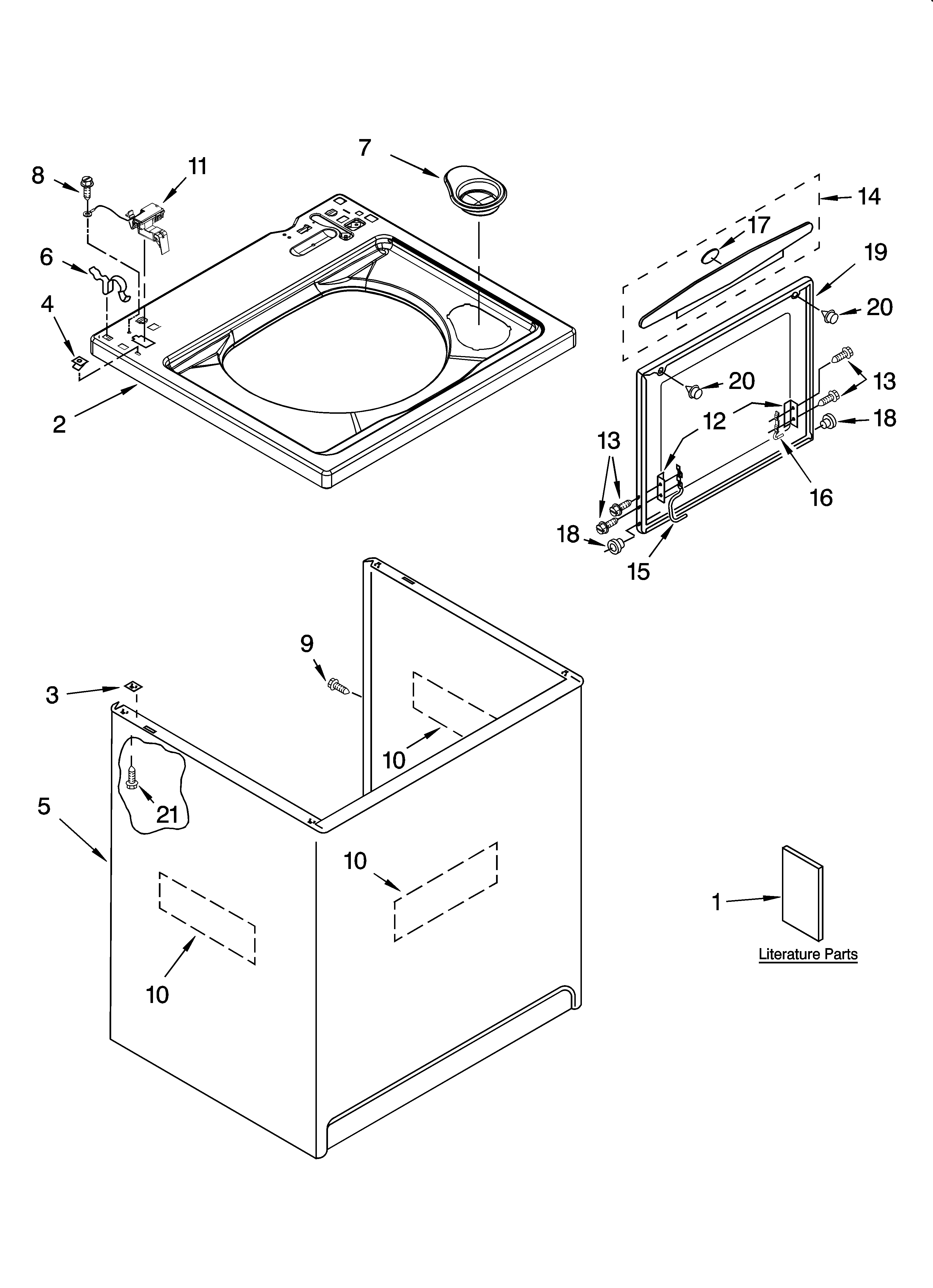Top and cabinet parts