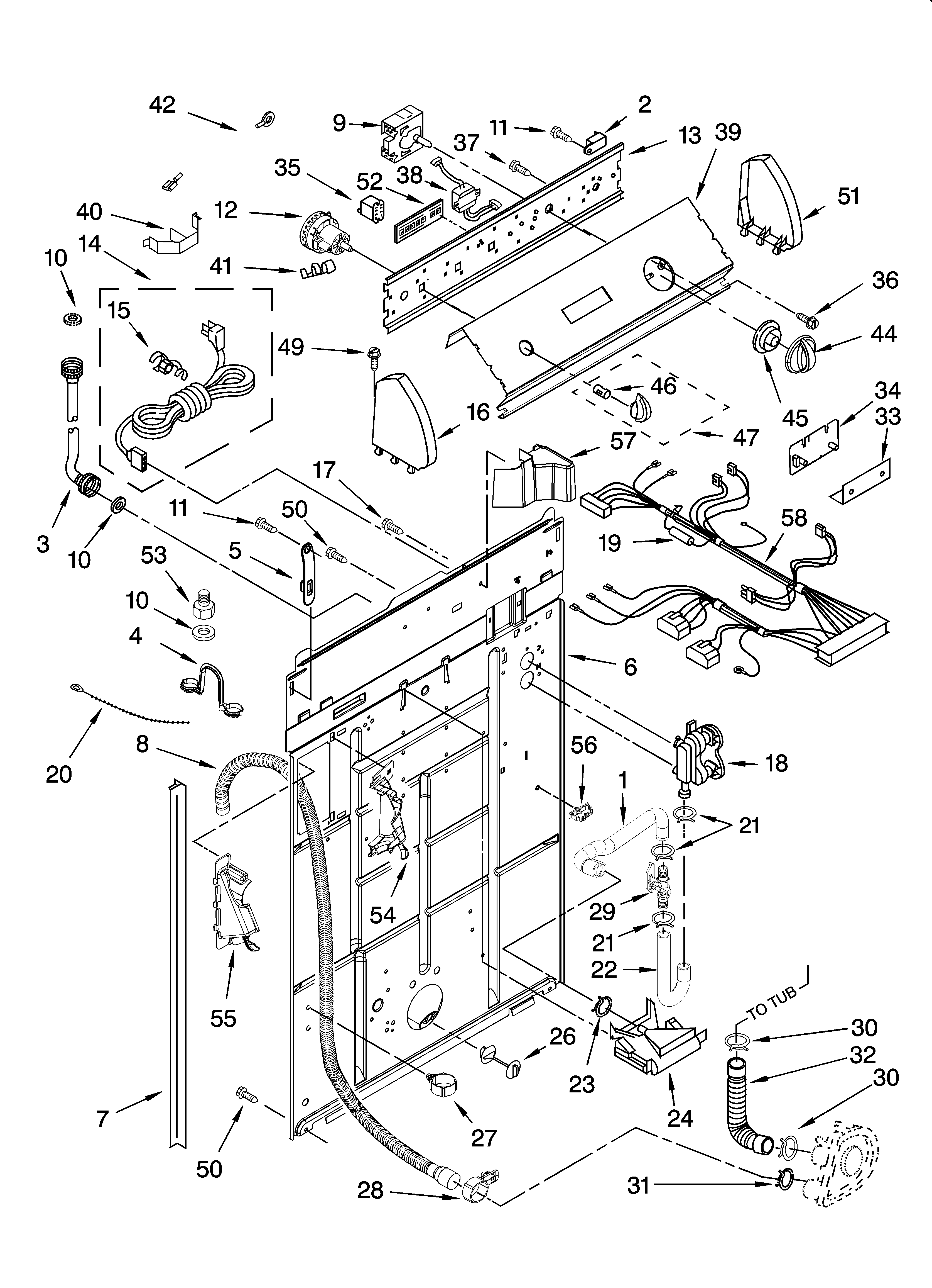 Controls and rear panel parts