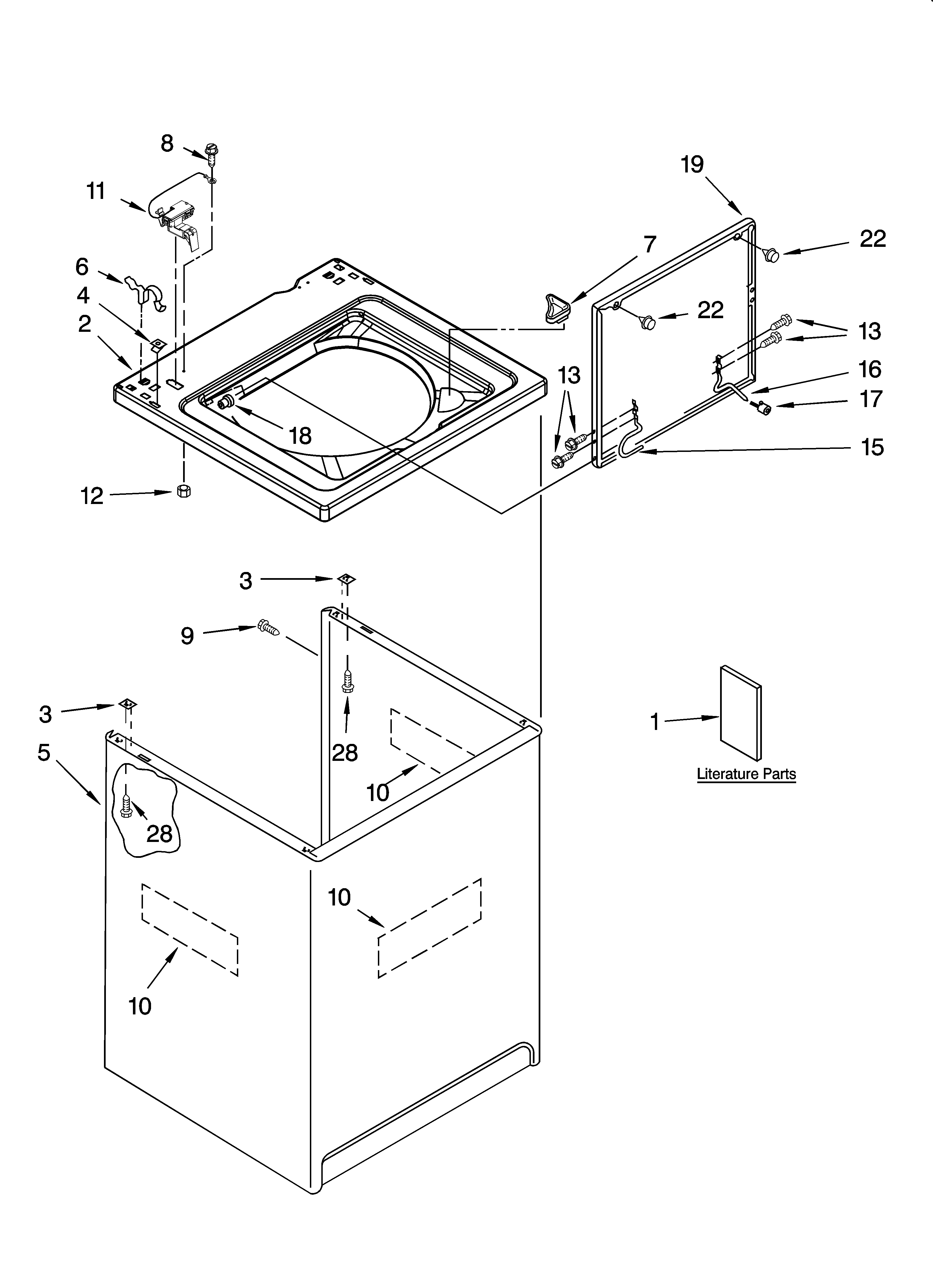 Top and cabinet parts
