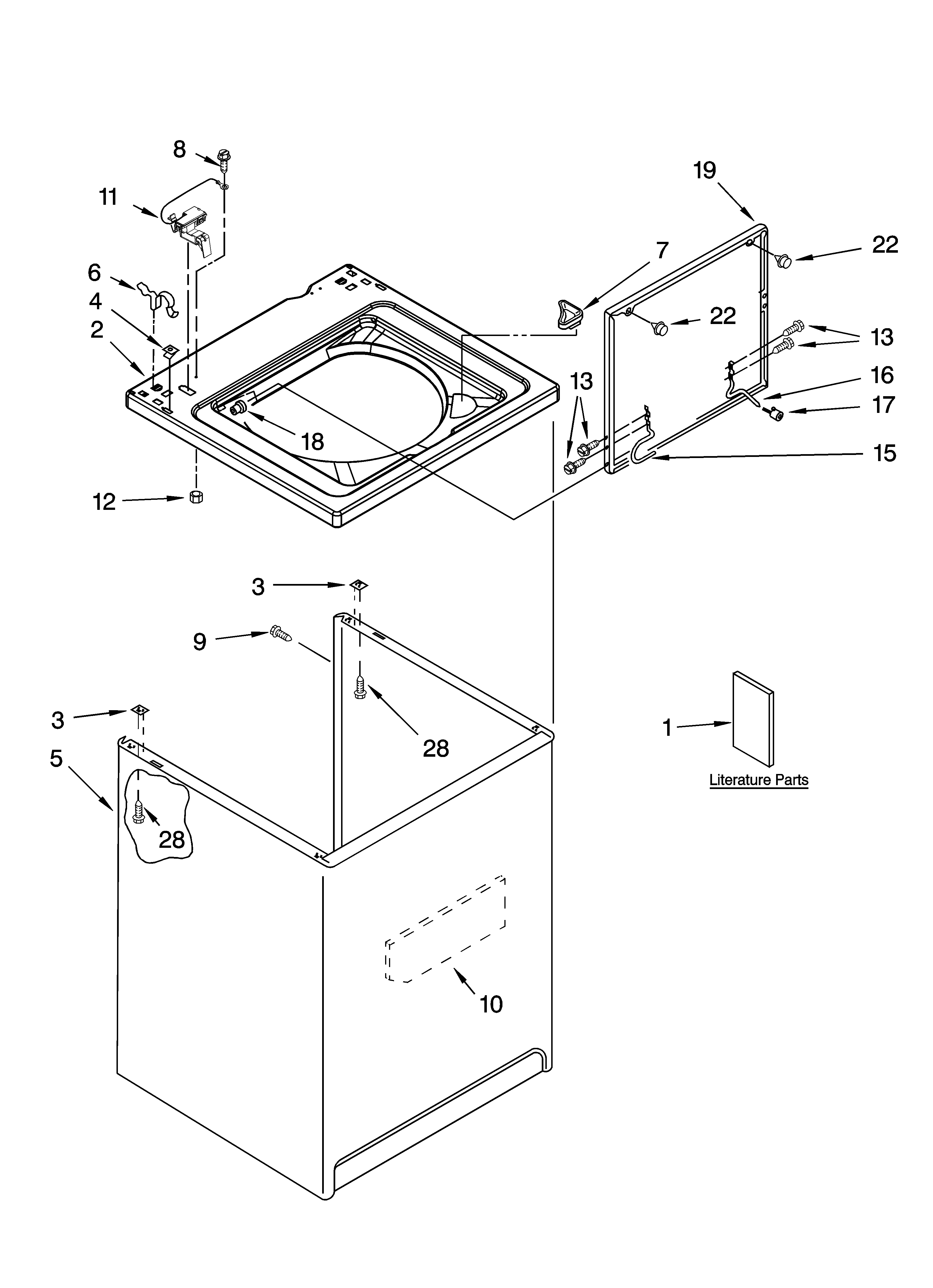 Top and cabinet parts