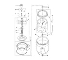 Whirlpool 3RLSQ8000JQ4 agitator, basket and tub parts diagram