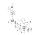 Whirlpool 3RLSQ8000JQ4 brake, clutch, gearcase, motor and pump parts diagram