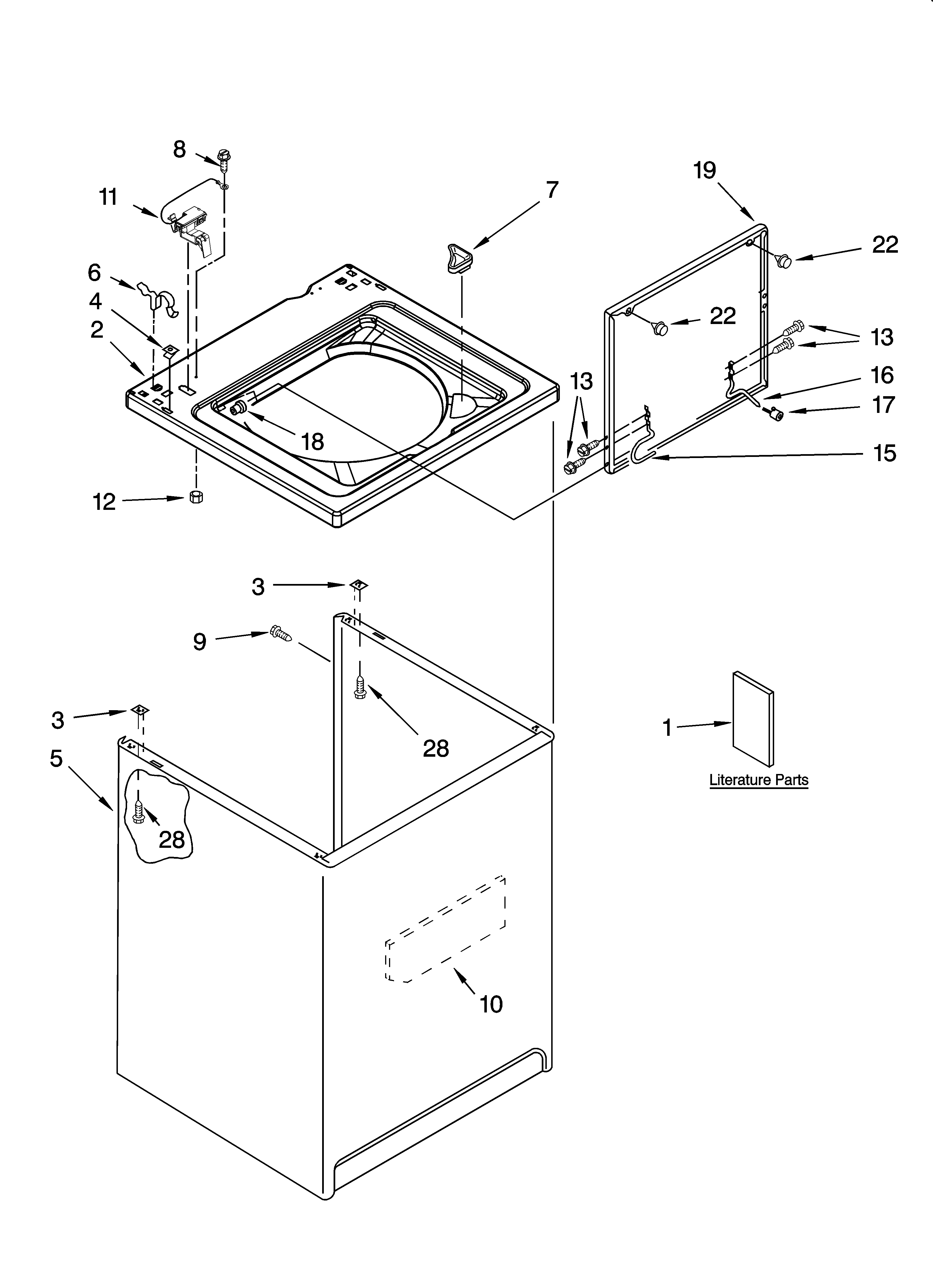Top and cabinet parts