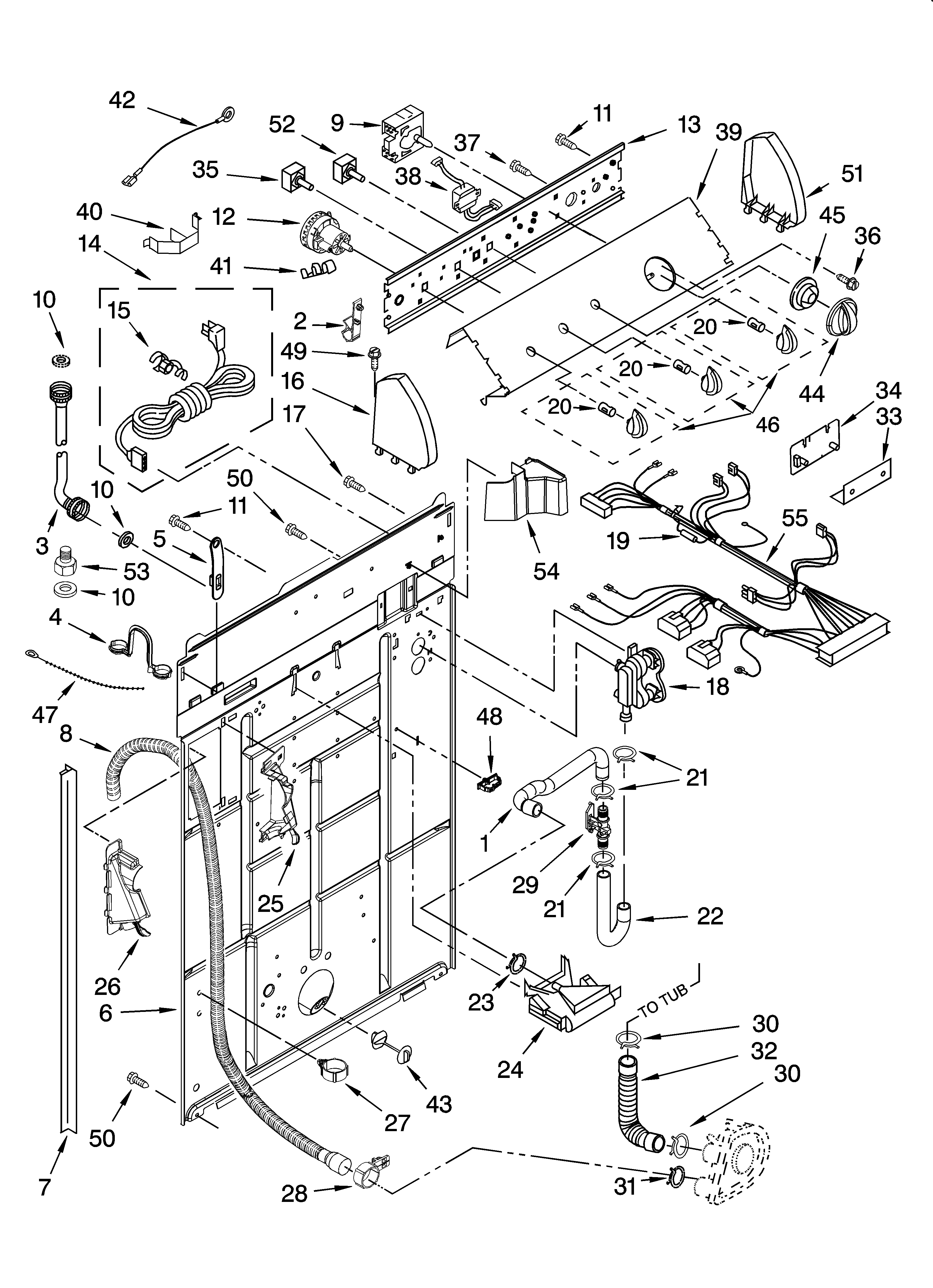 Controls and rear panel parts