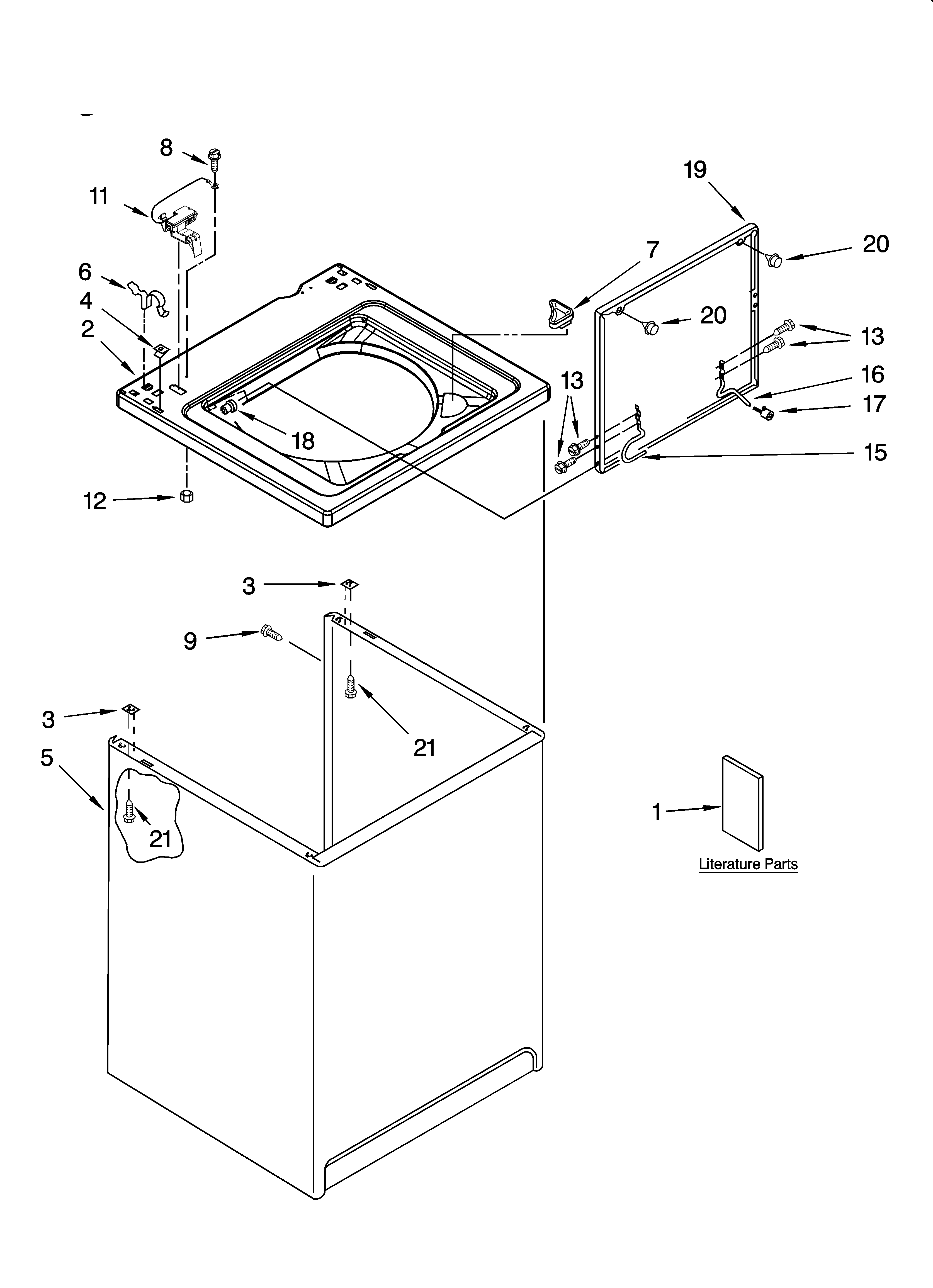 Top and cabinet parts