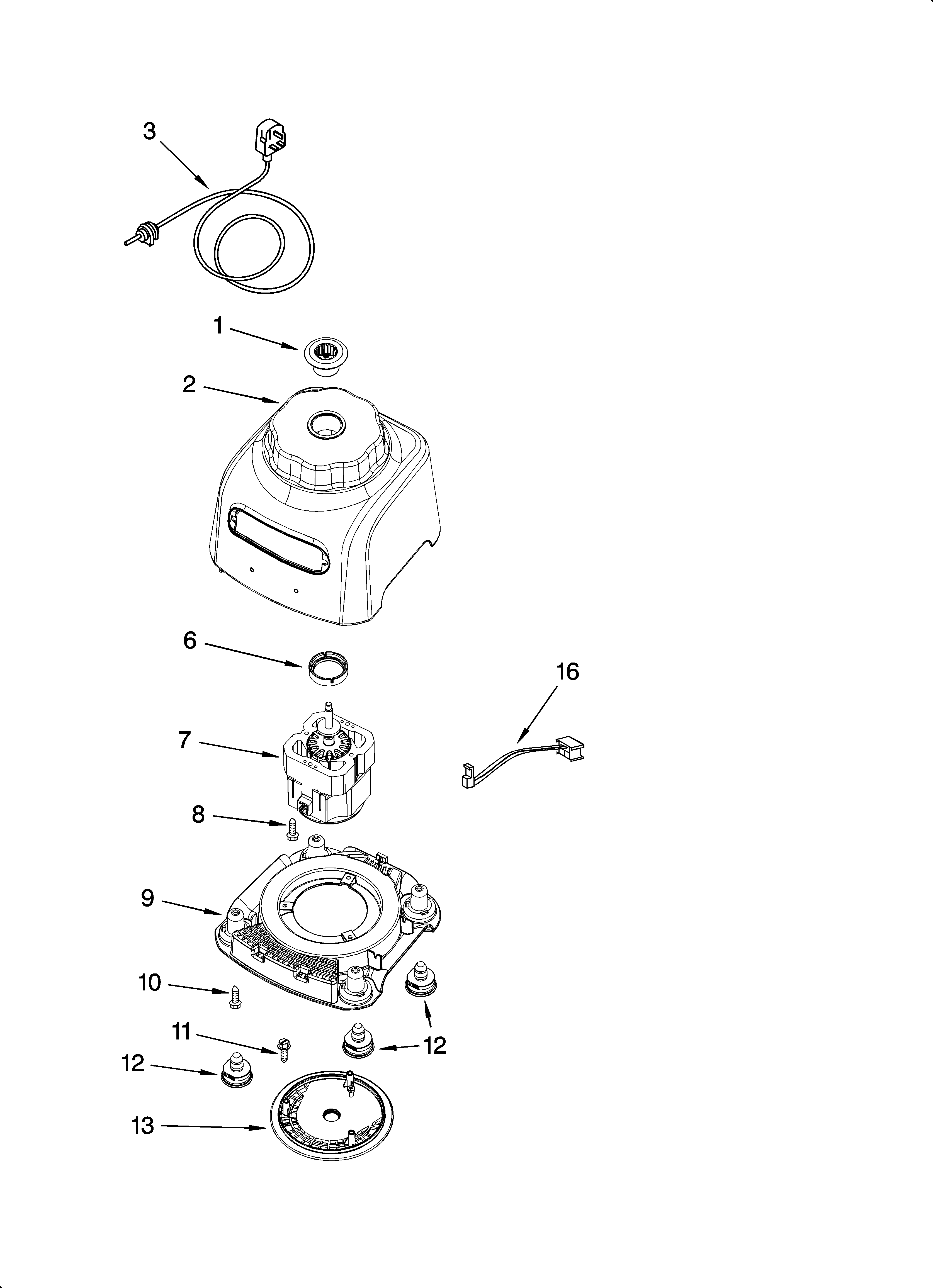 Motor and housing parts
