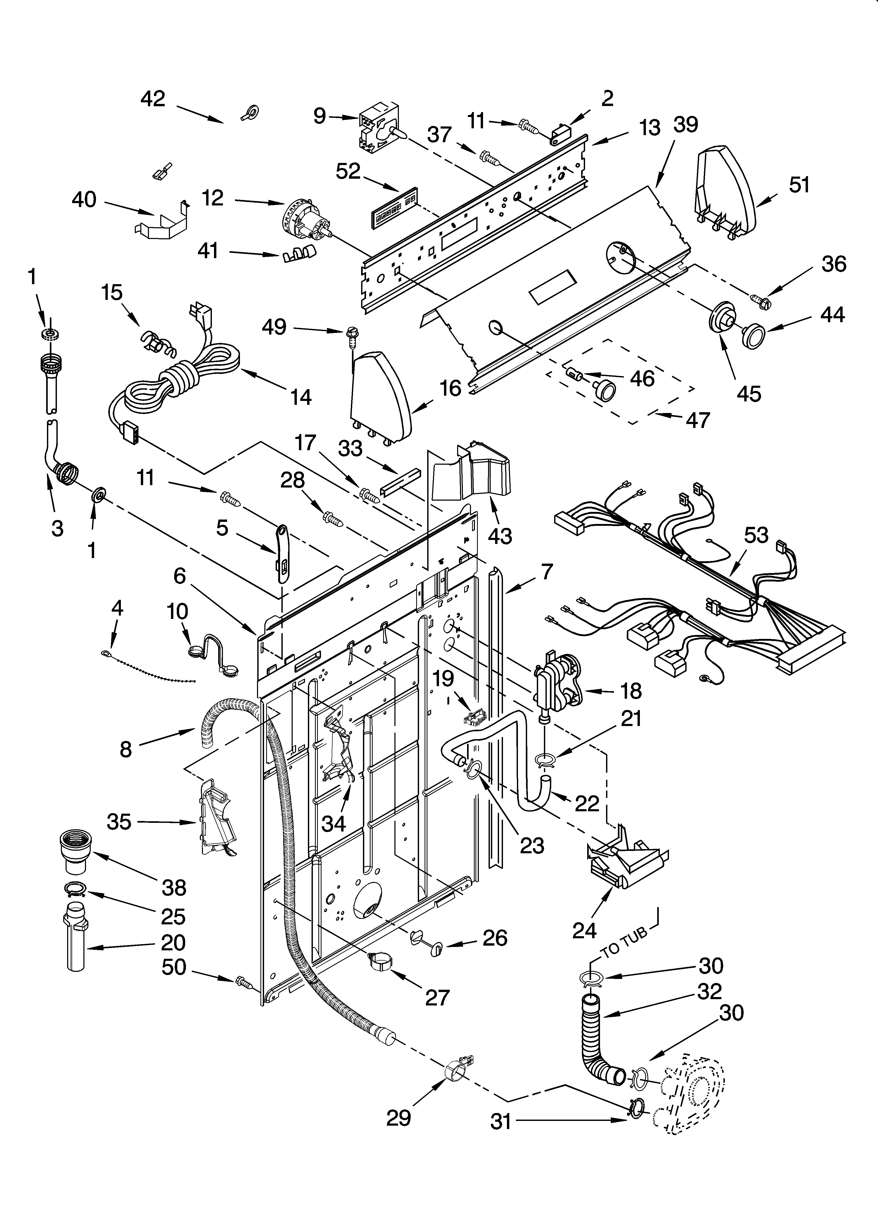 Controls and rear panel parts