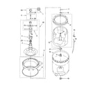 Whirlpool 7MLSC9900PW1 agitator, basket and tub parts diagram