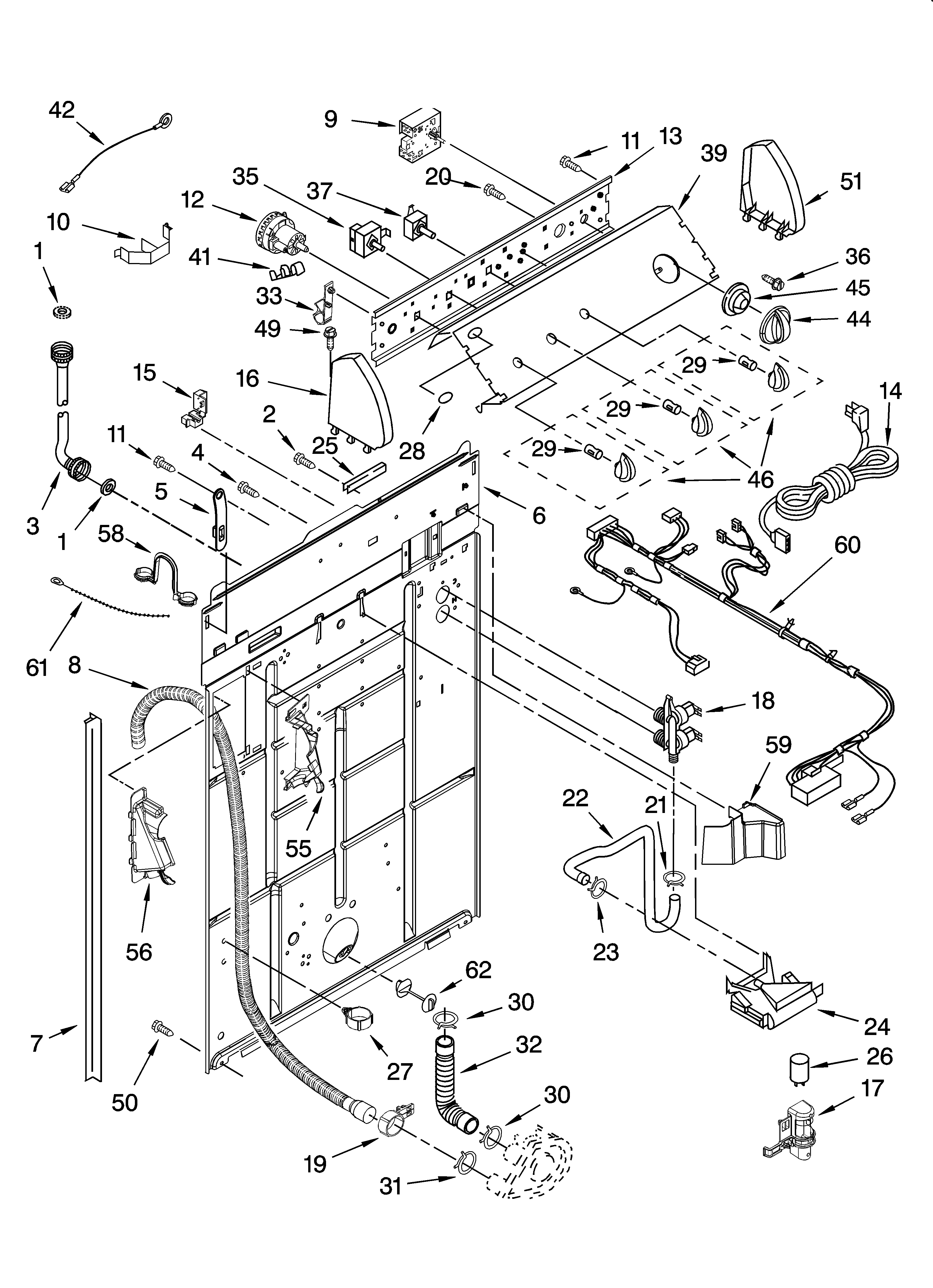Controls and rear panel parts