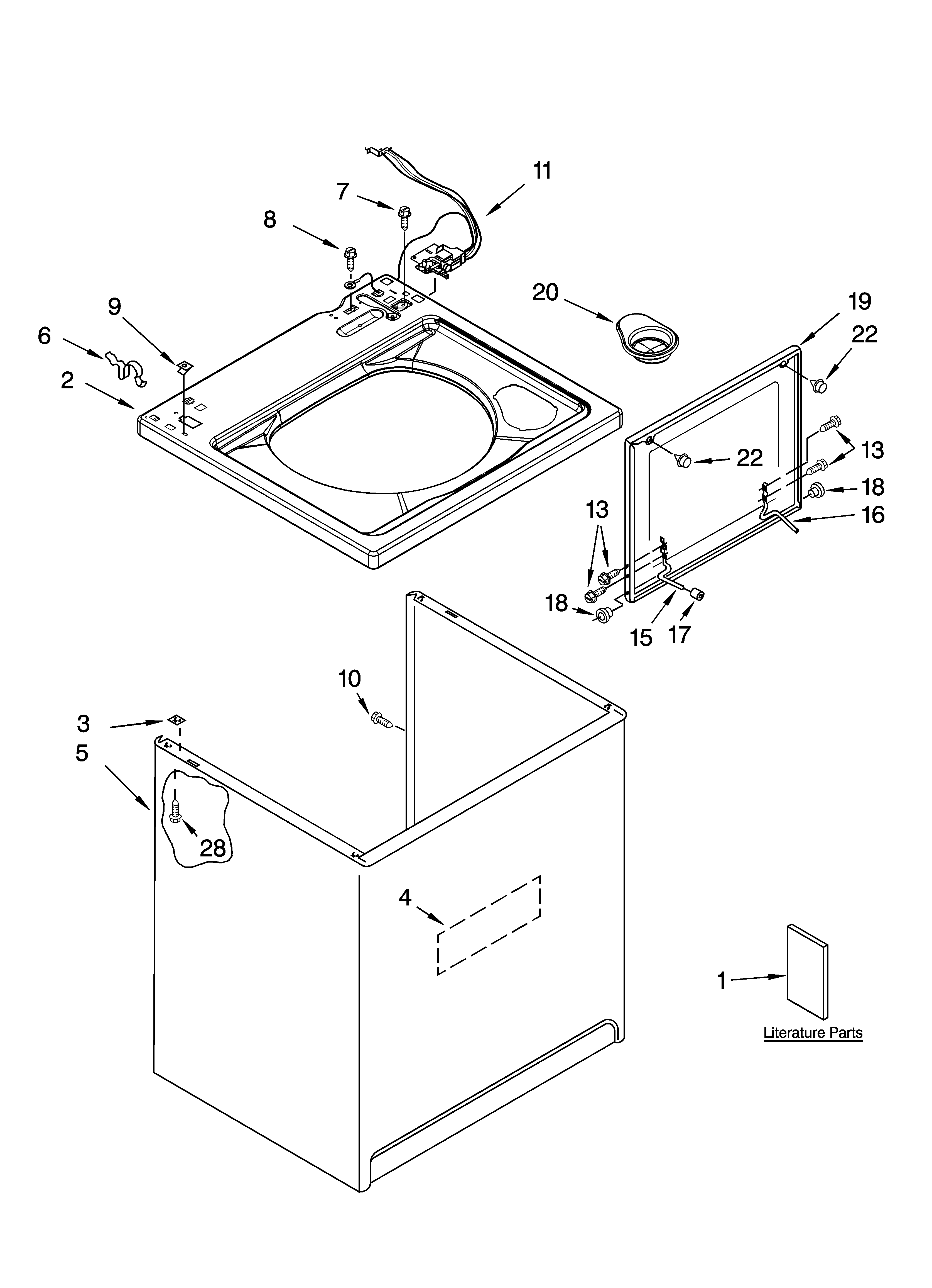 Top and cabinet parts